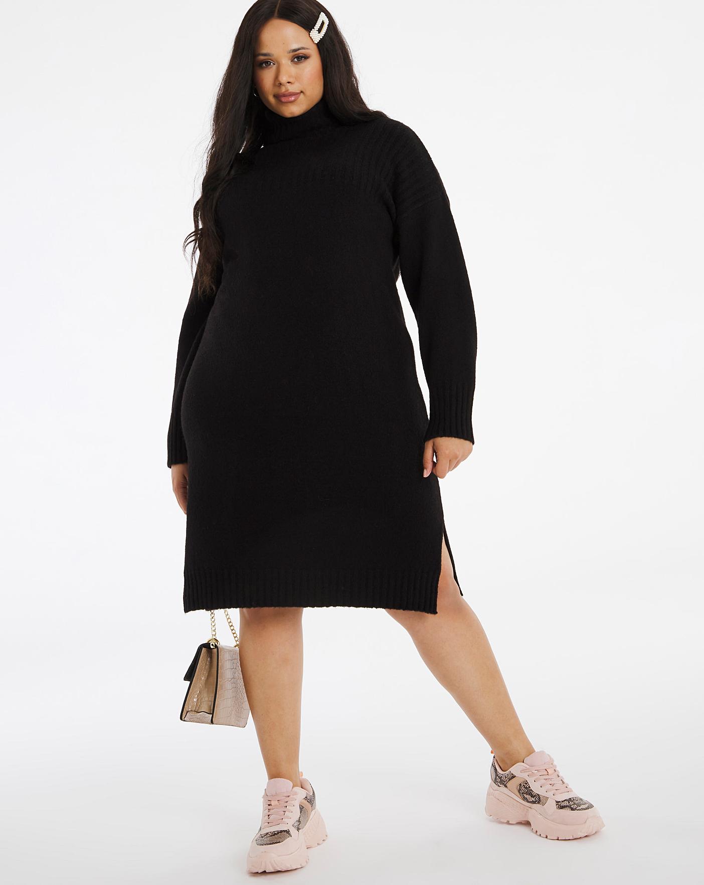 roll neck sweater dress