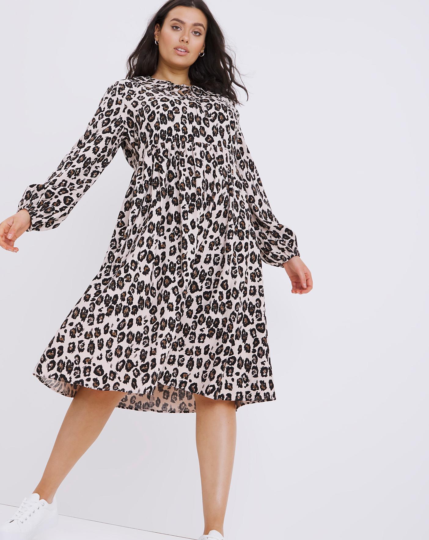 gray leopard print dress