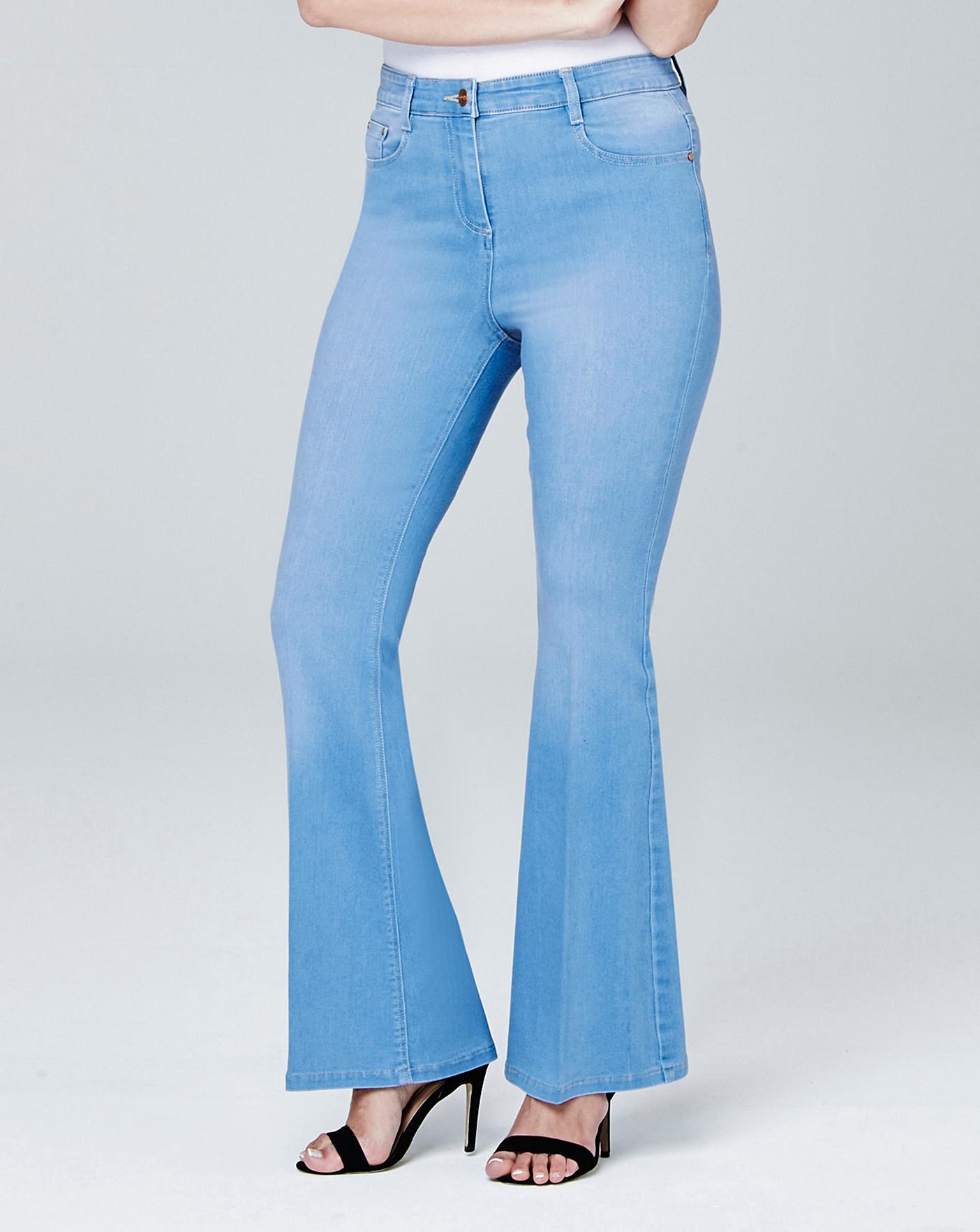 short length flare jeans