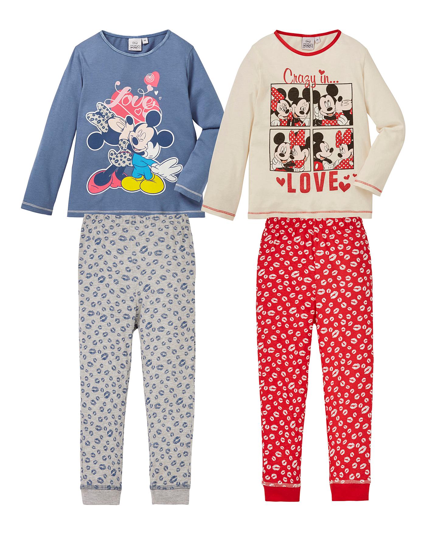 Pack Of Two Minnie Mouse Pyjamas Crazy Clearance