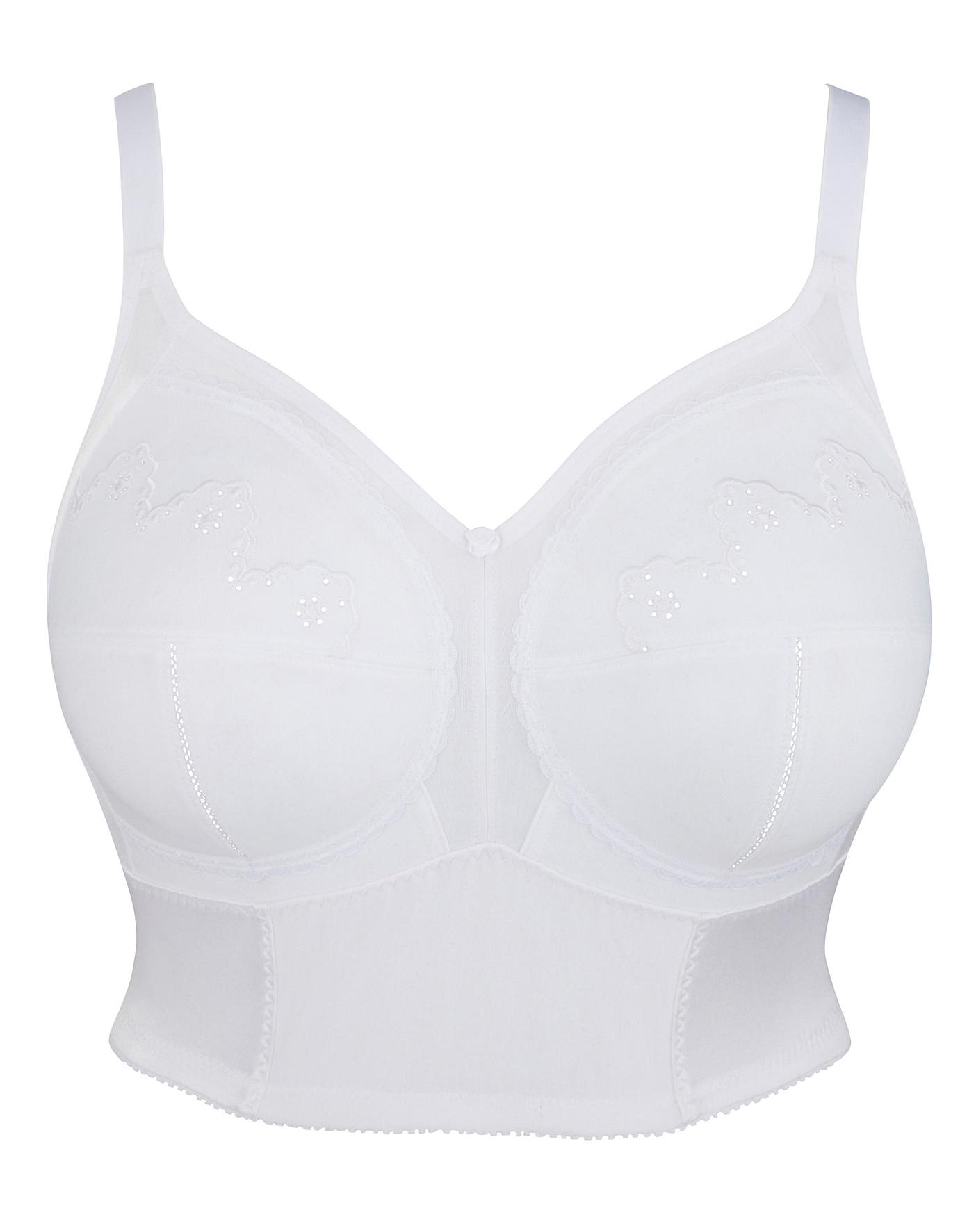 Dotty Longline NonWired White Bra Crazy Clearance