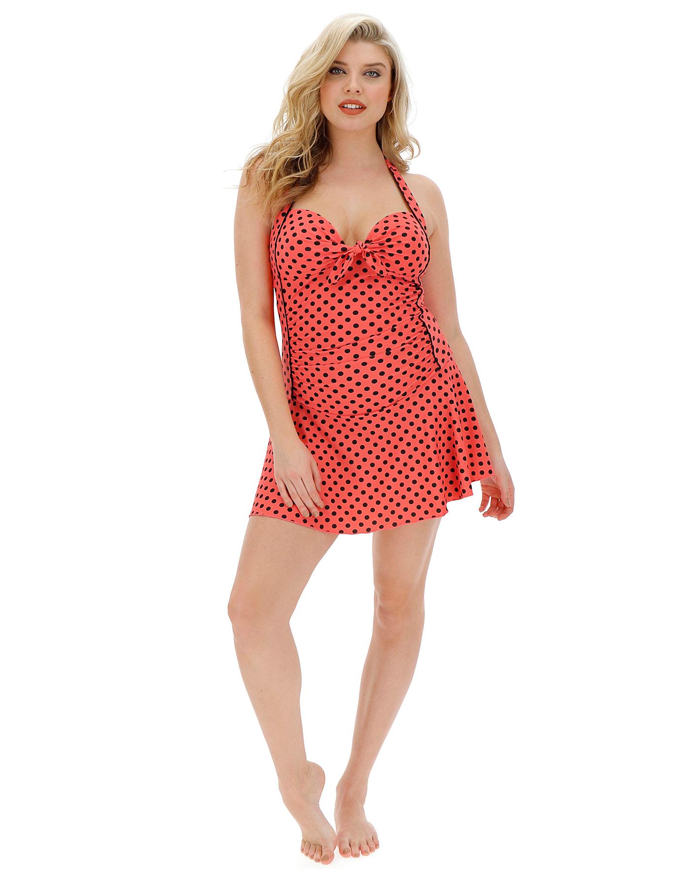 polka dot swim dress