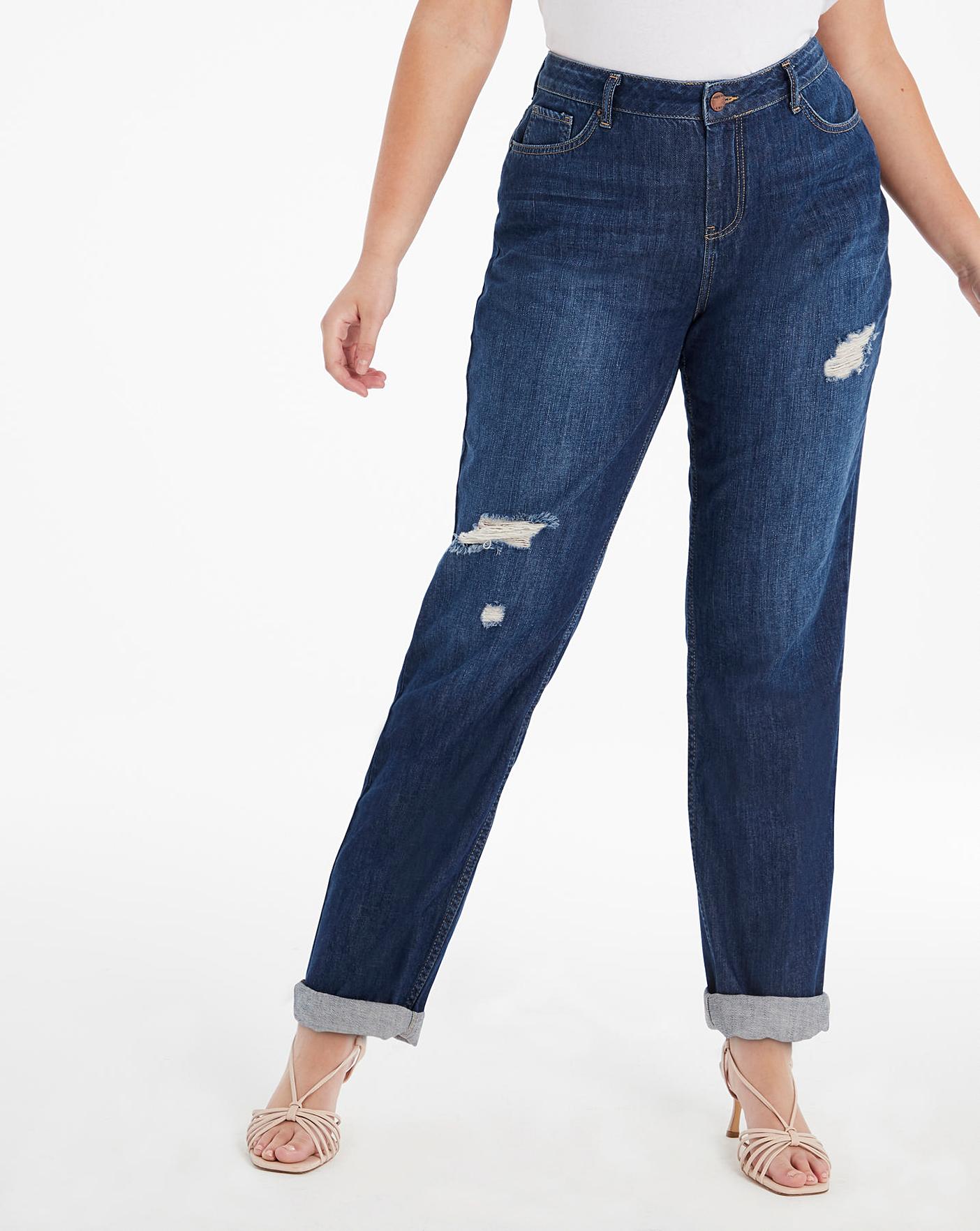 Riley Ripped Slouch Boyfriend Jeans Simply Be