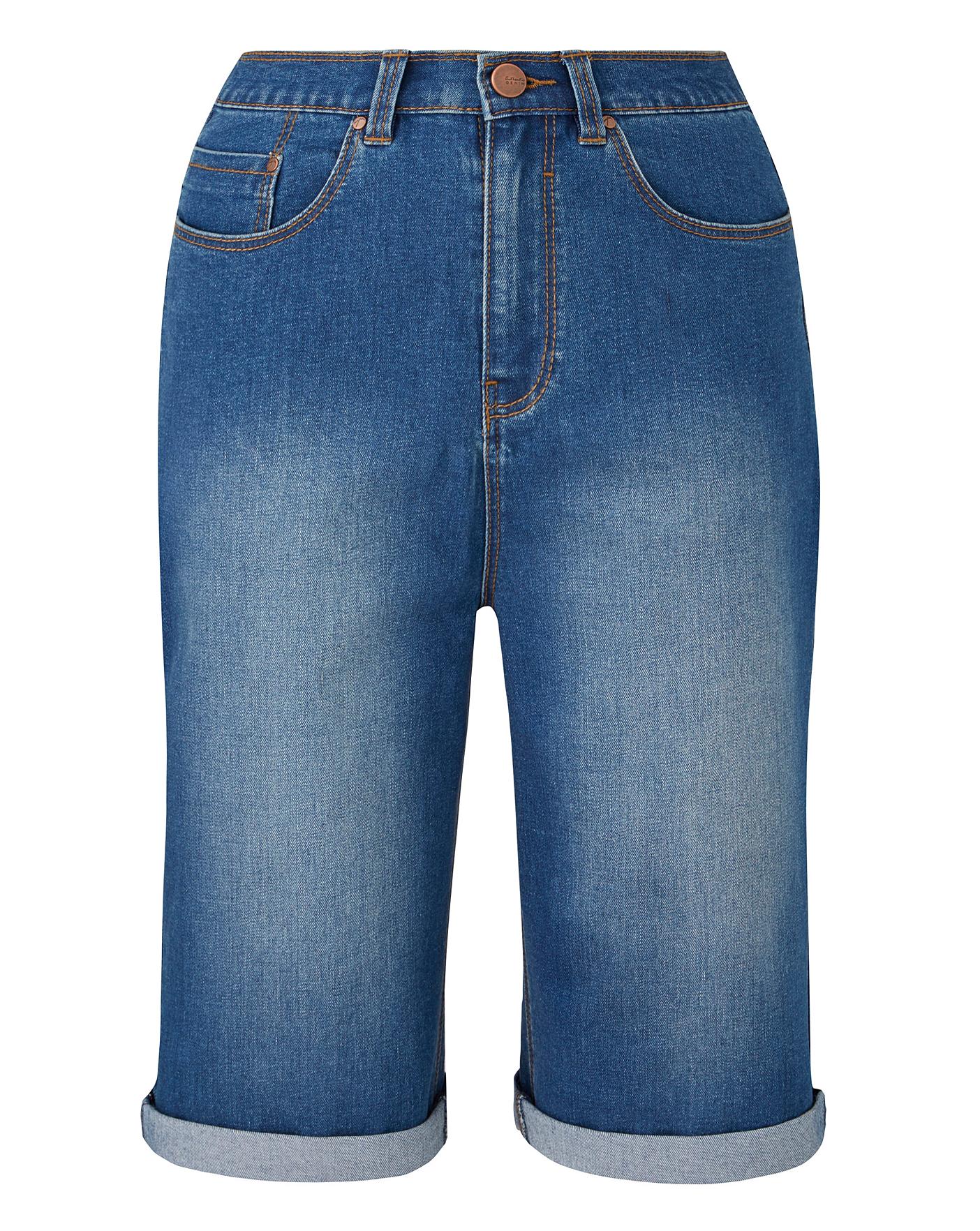 24/7 Organic Knee Length Denim Shorts Marisota