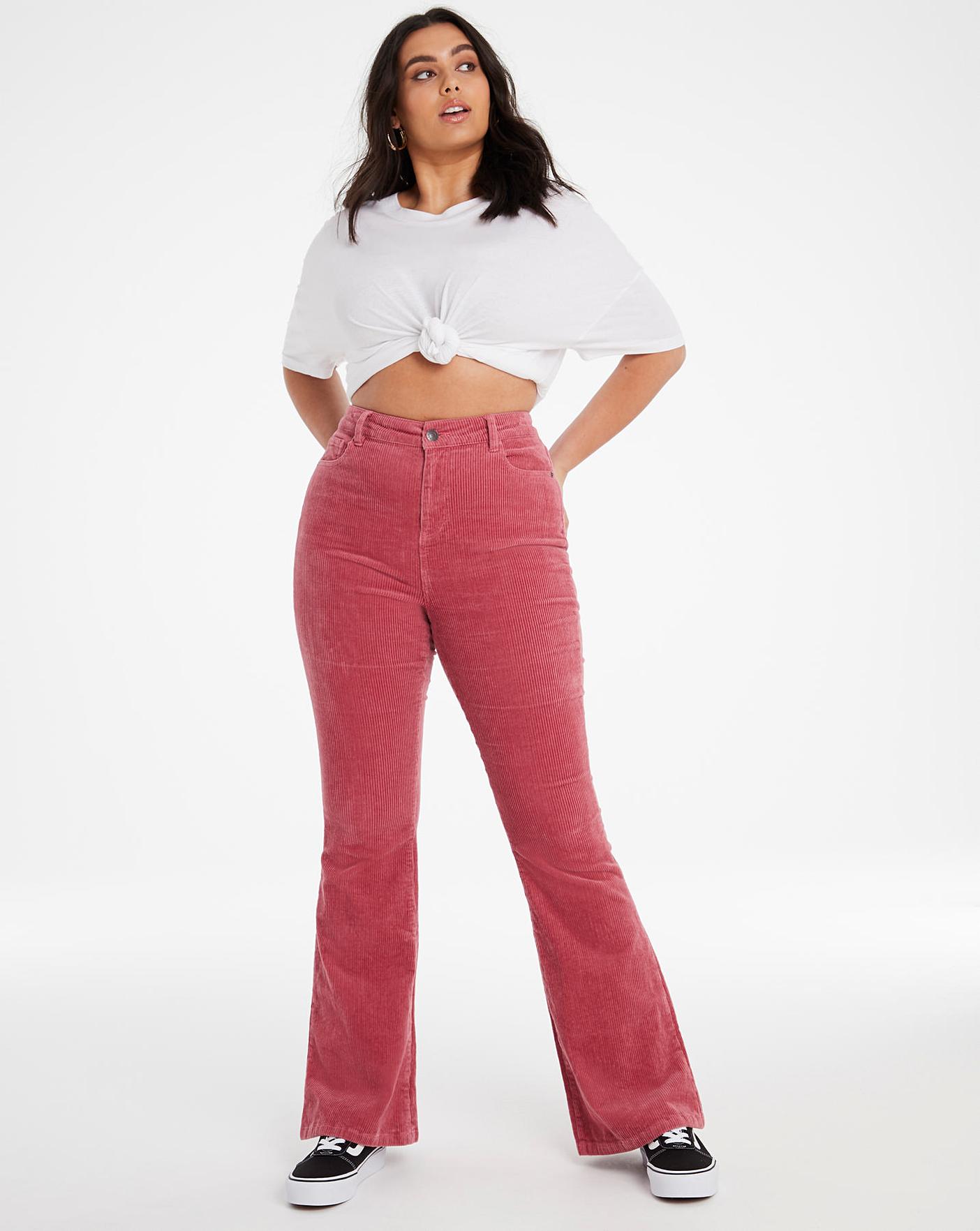 pink flare jeans