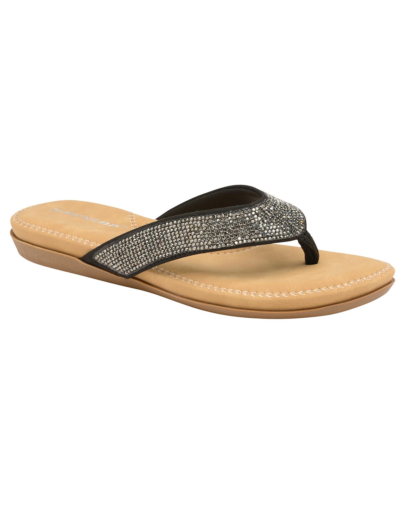 dunlop sparkly flip flops