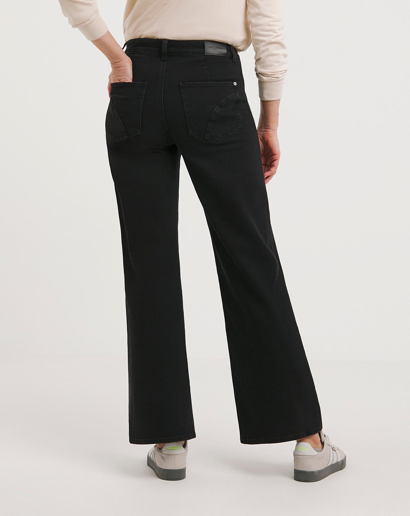 Washed Black Wide Leg Jeans | J D Williams