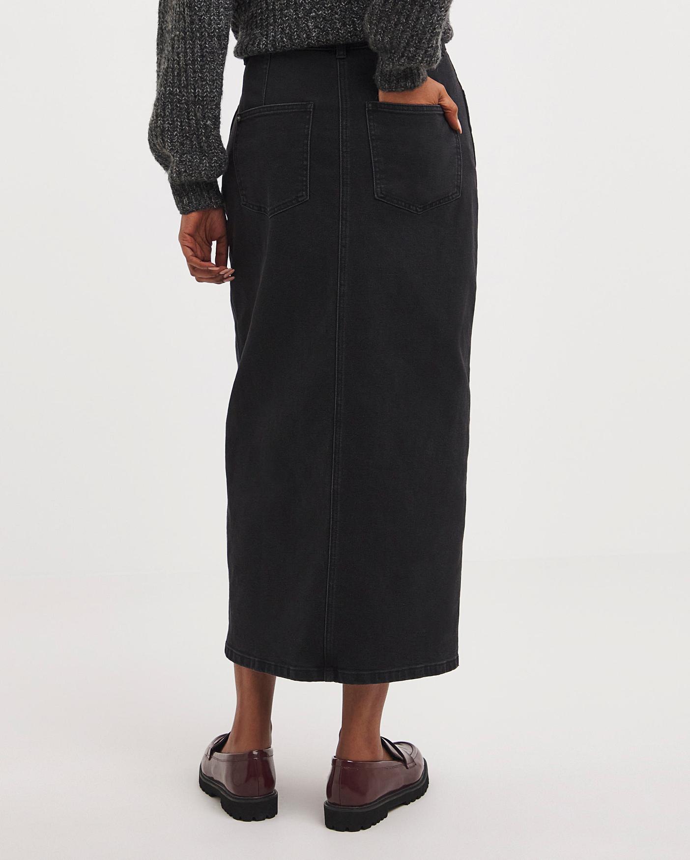 Split Front Denim Maxi Skirt | Ambrose Wilson