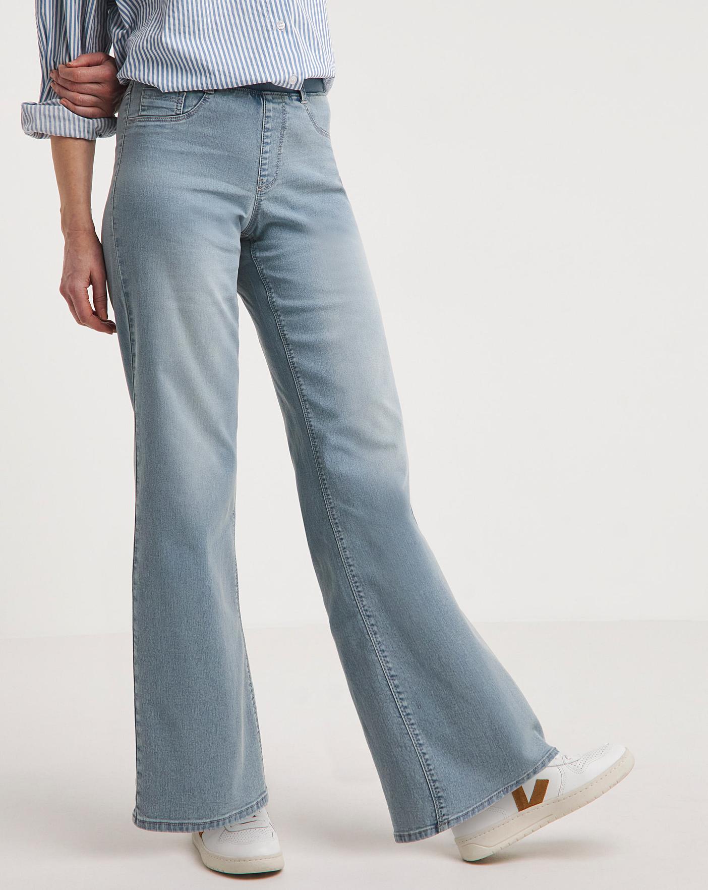 Light Blue Wide Leg Jeggings | Marisota