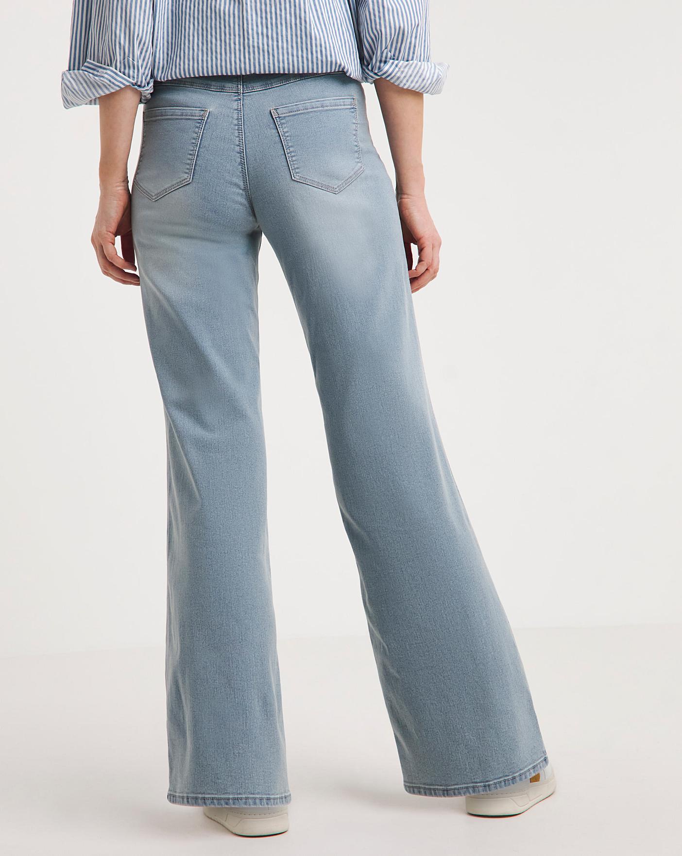 Light Blue Wide Leg Jeggings | Marisota