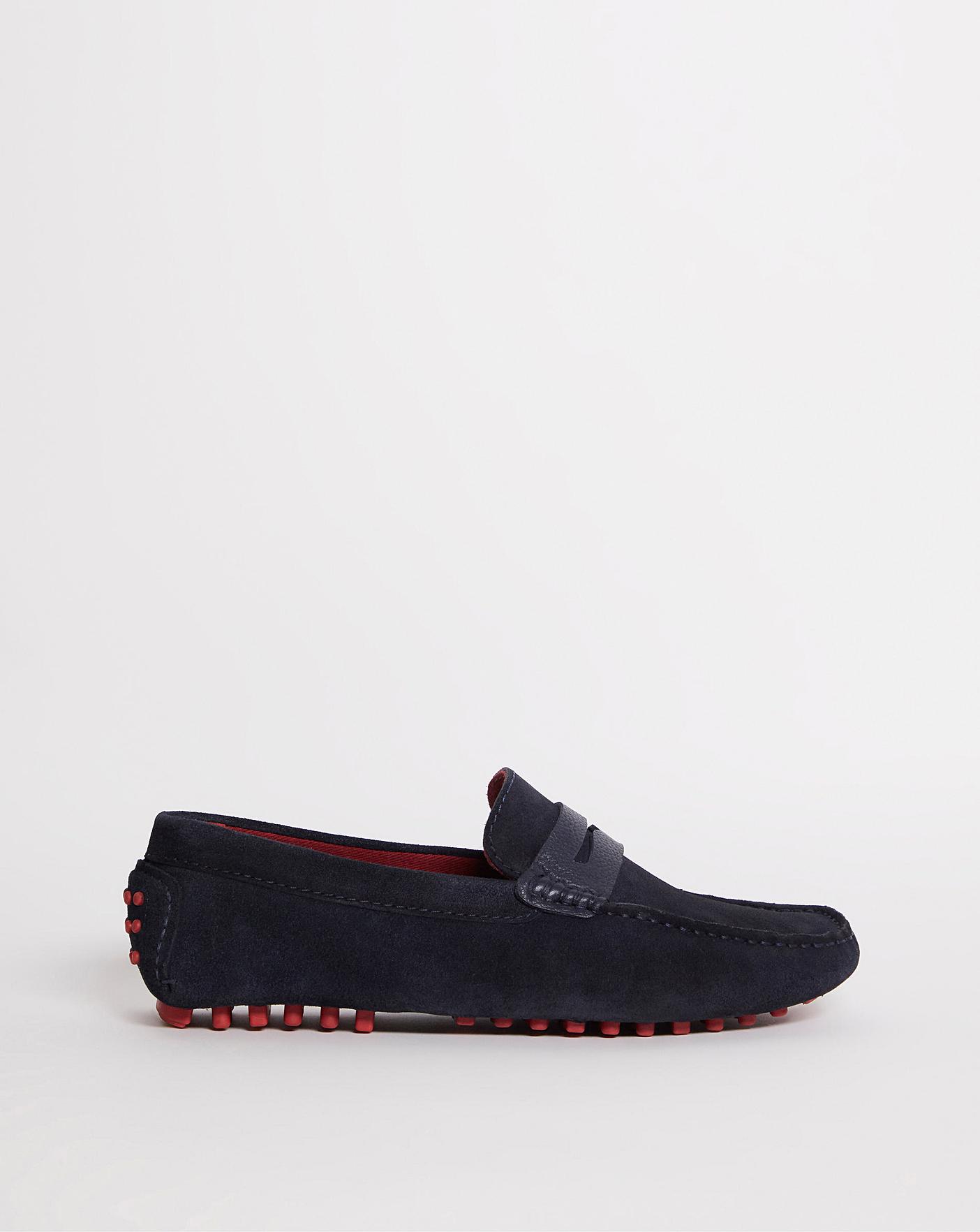 Suede Driving Shoe Wide