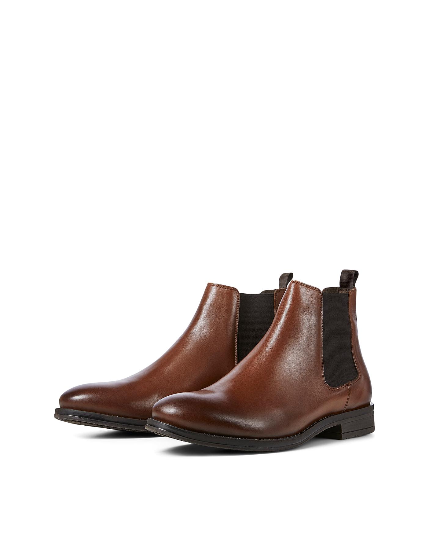 Jack & jones leather sale chelsea boots