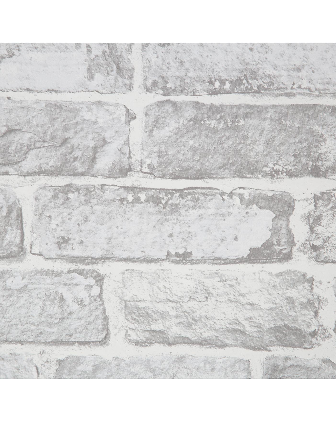 Muriva Painted White Brick Realistic Brick Effect Modern Wallpaper 102539