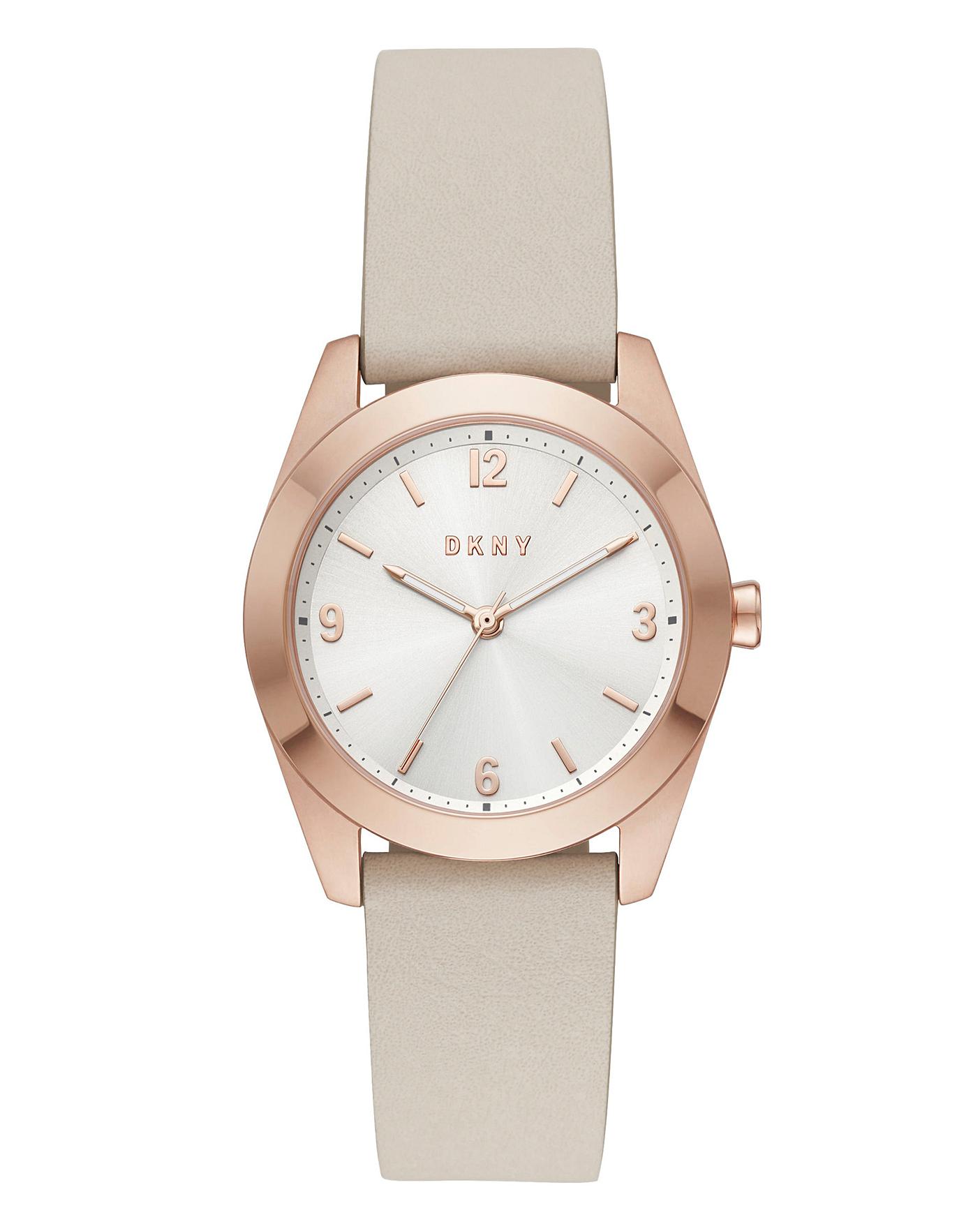 dkny leather strap watch ladies