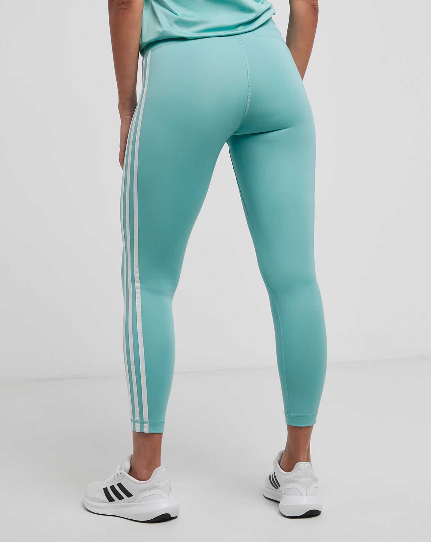 adidas leggings 3 stripes green
