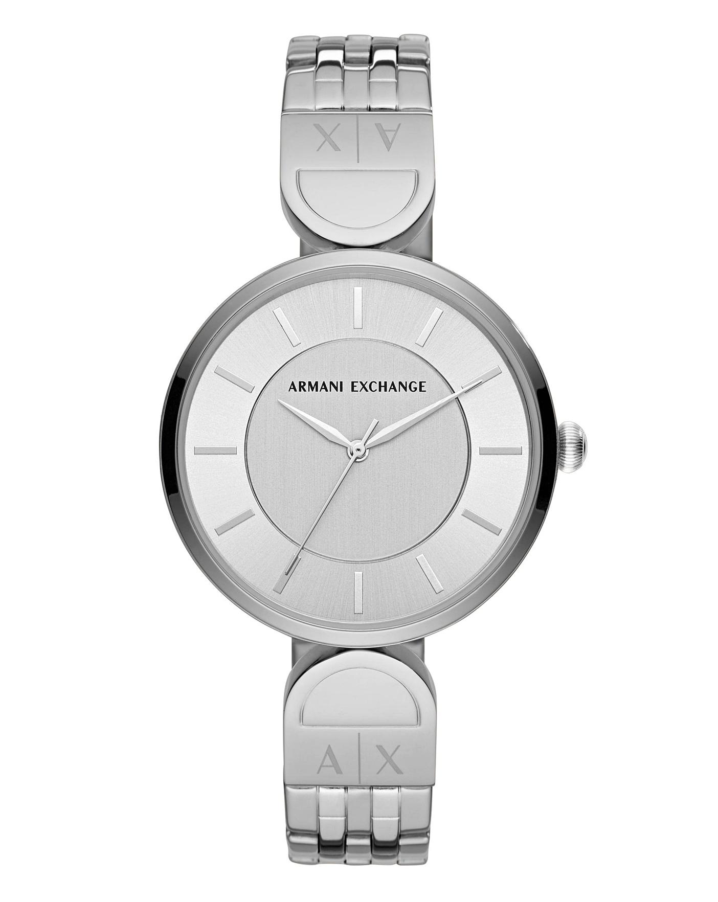 ladies silver armani watch