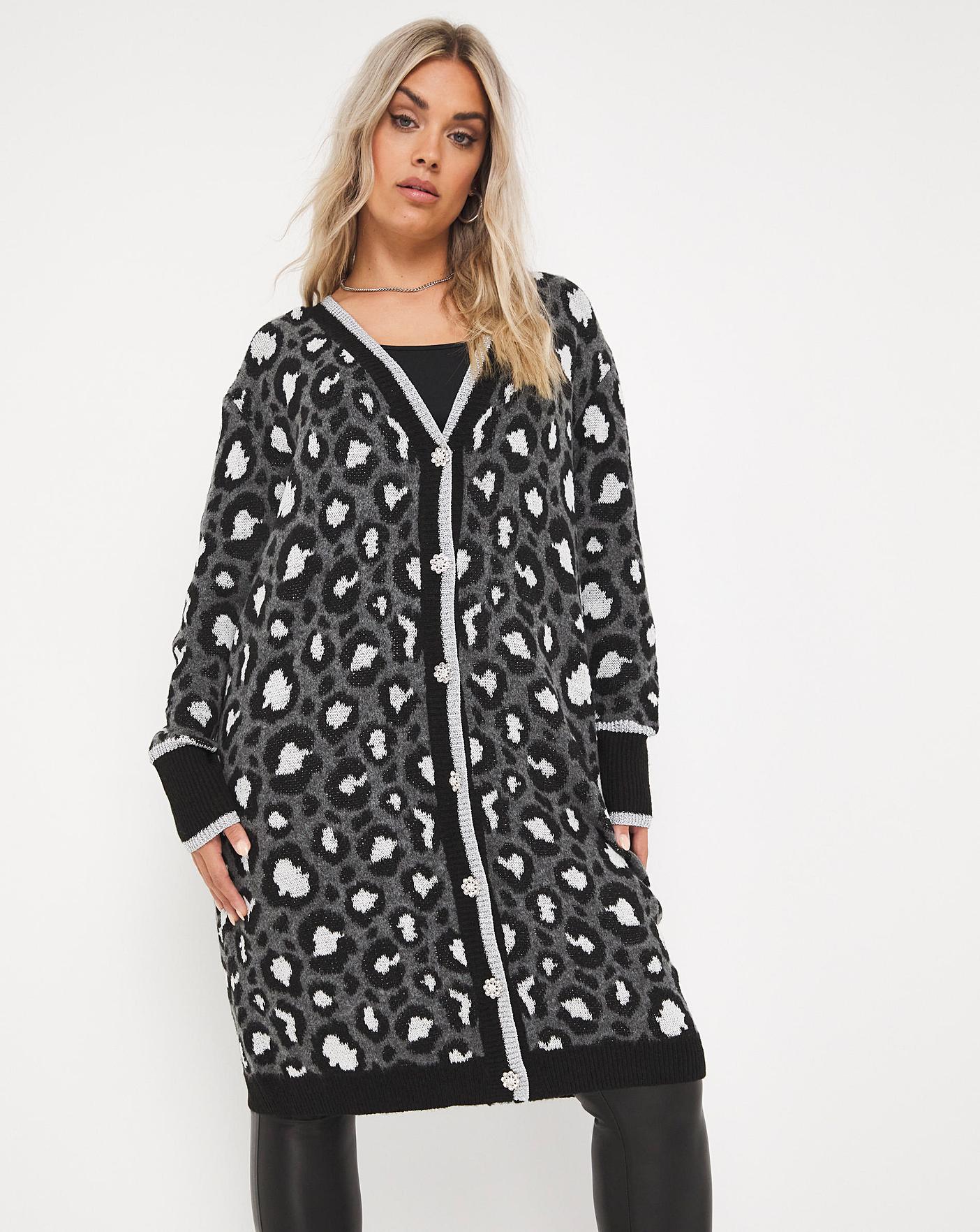 Long cardigan leopard clearance print