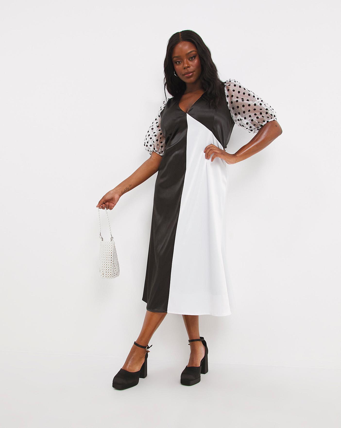 Half black half white hotsell dress asos