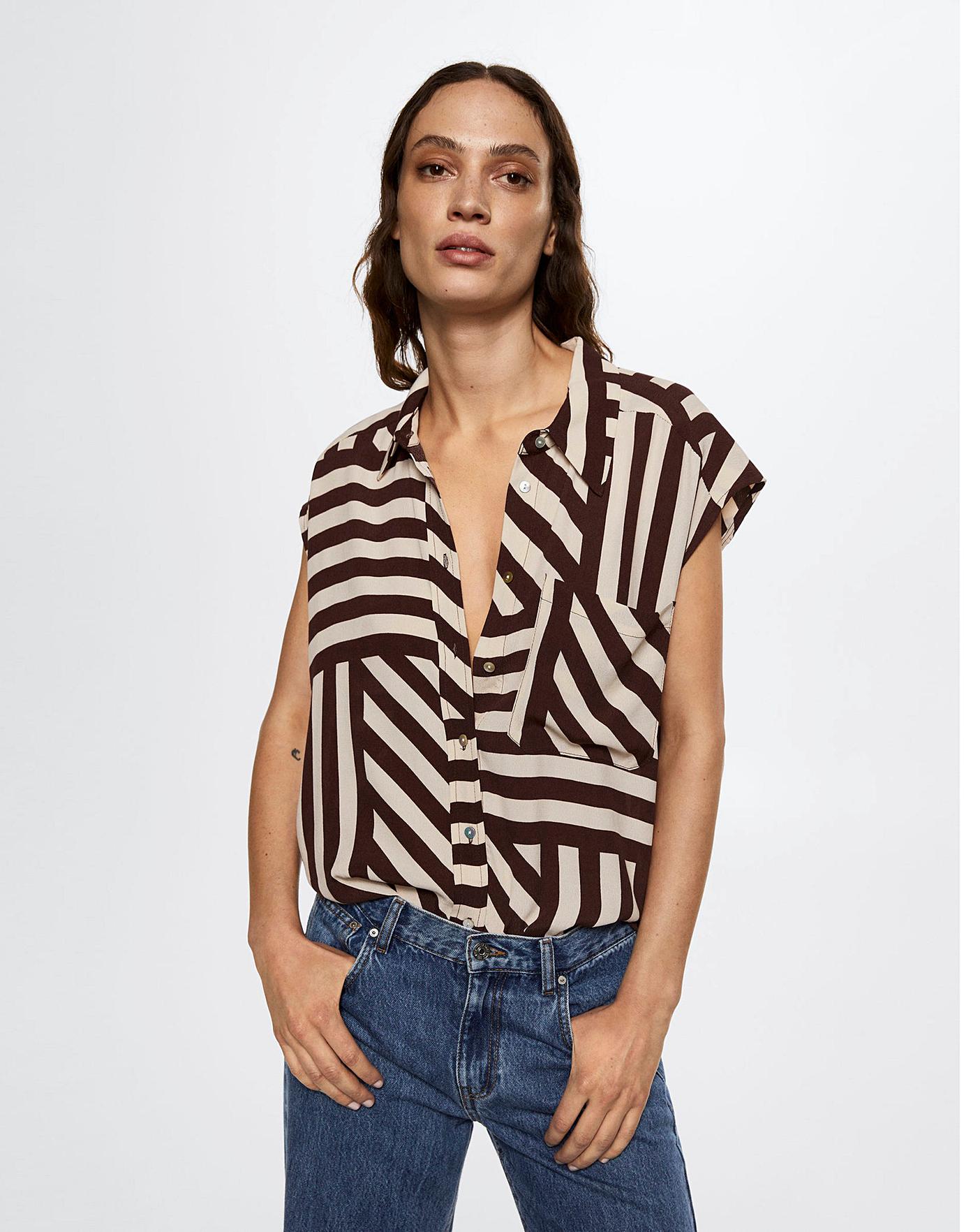 printed flowy shirt mango