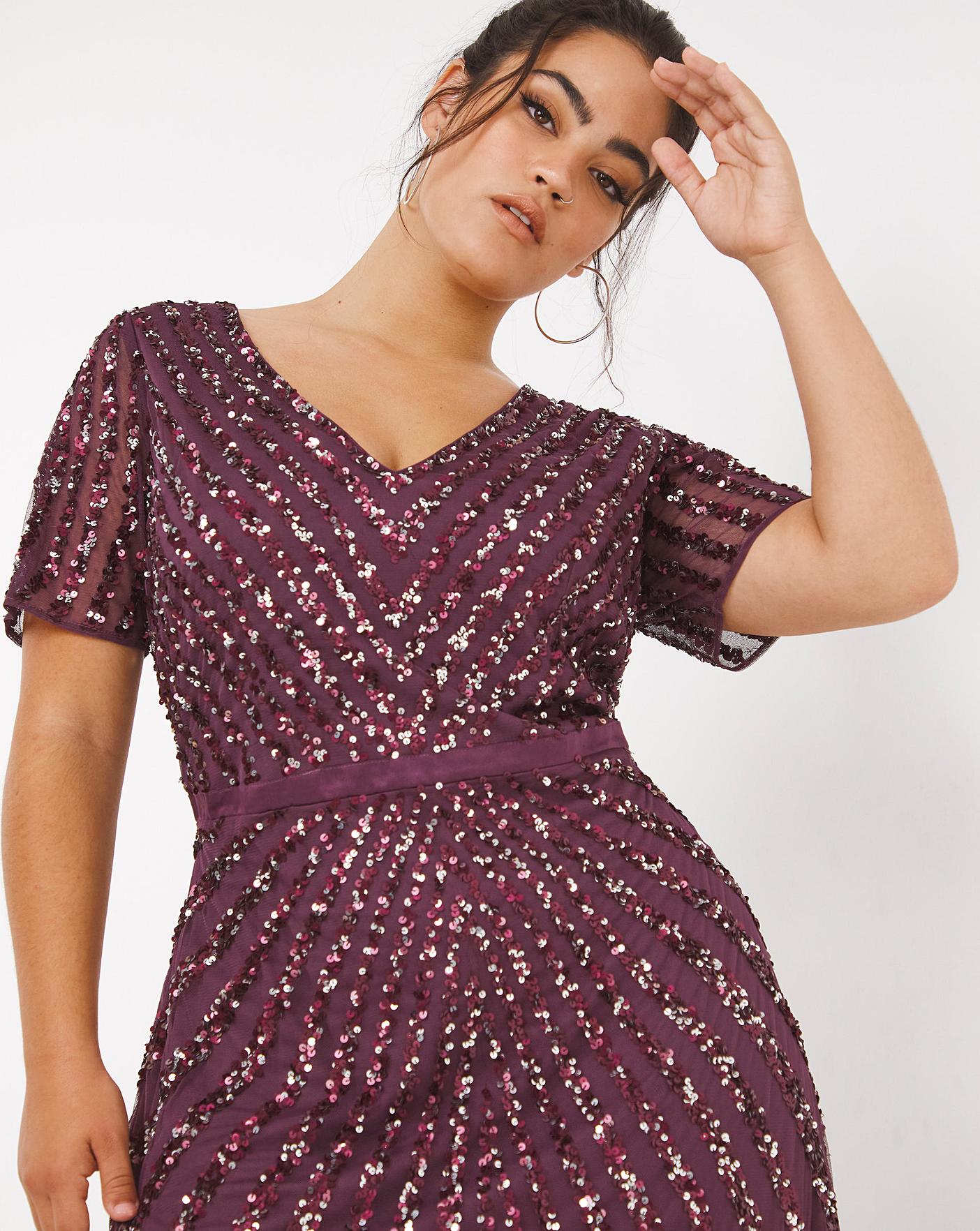 Maya curve sequin sales maxi dress