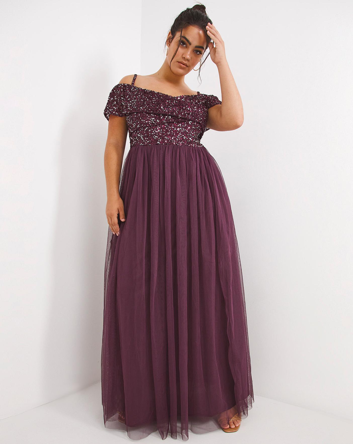 Maya curve shop bardot maxi dress