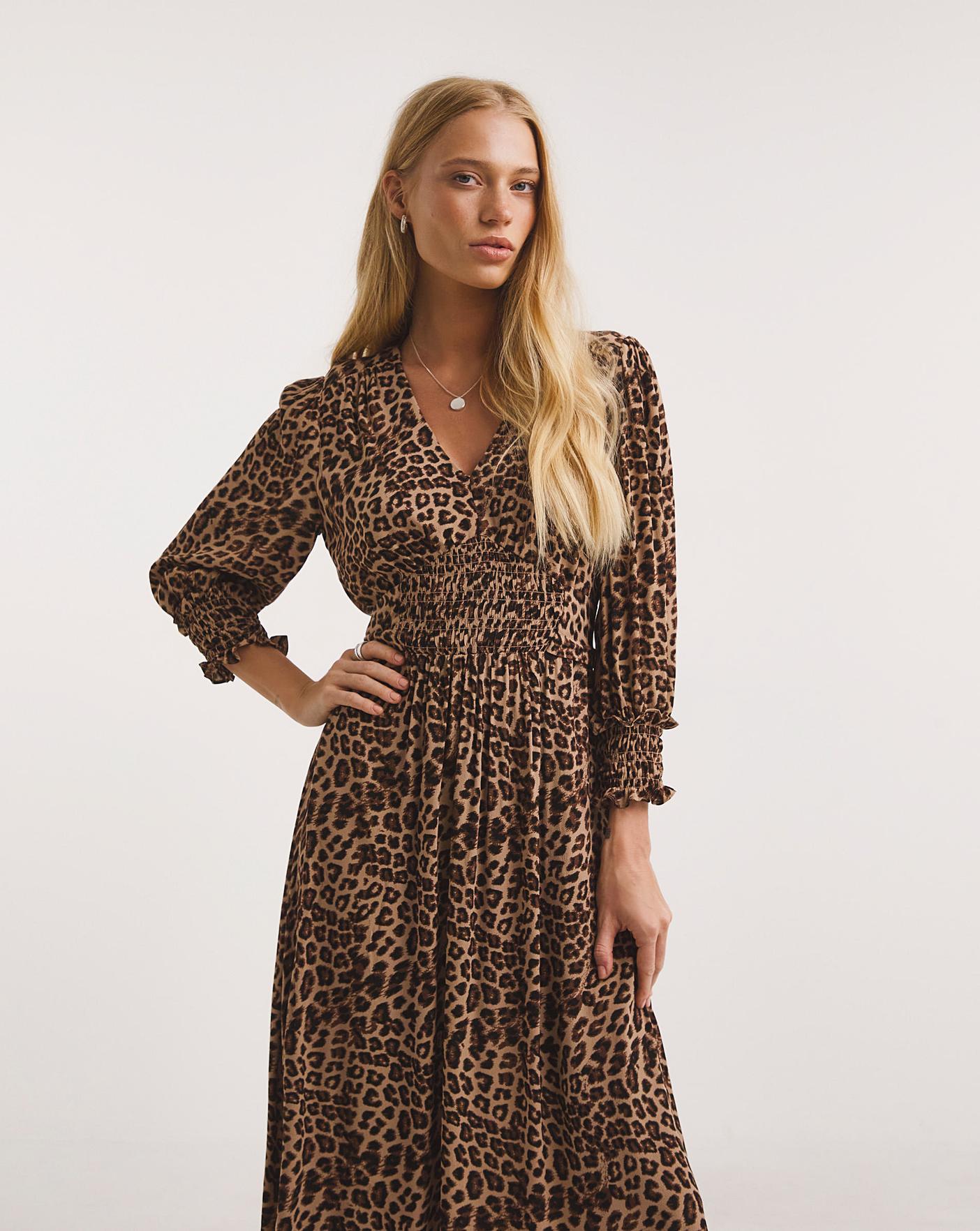 Whistles Jungle Cheetah Shirred Dress Oxendales