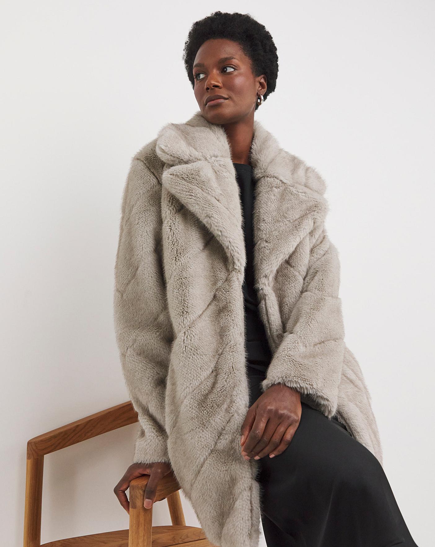 Down and fur coat online