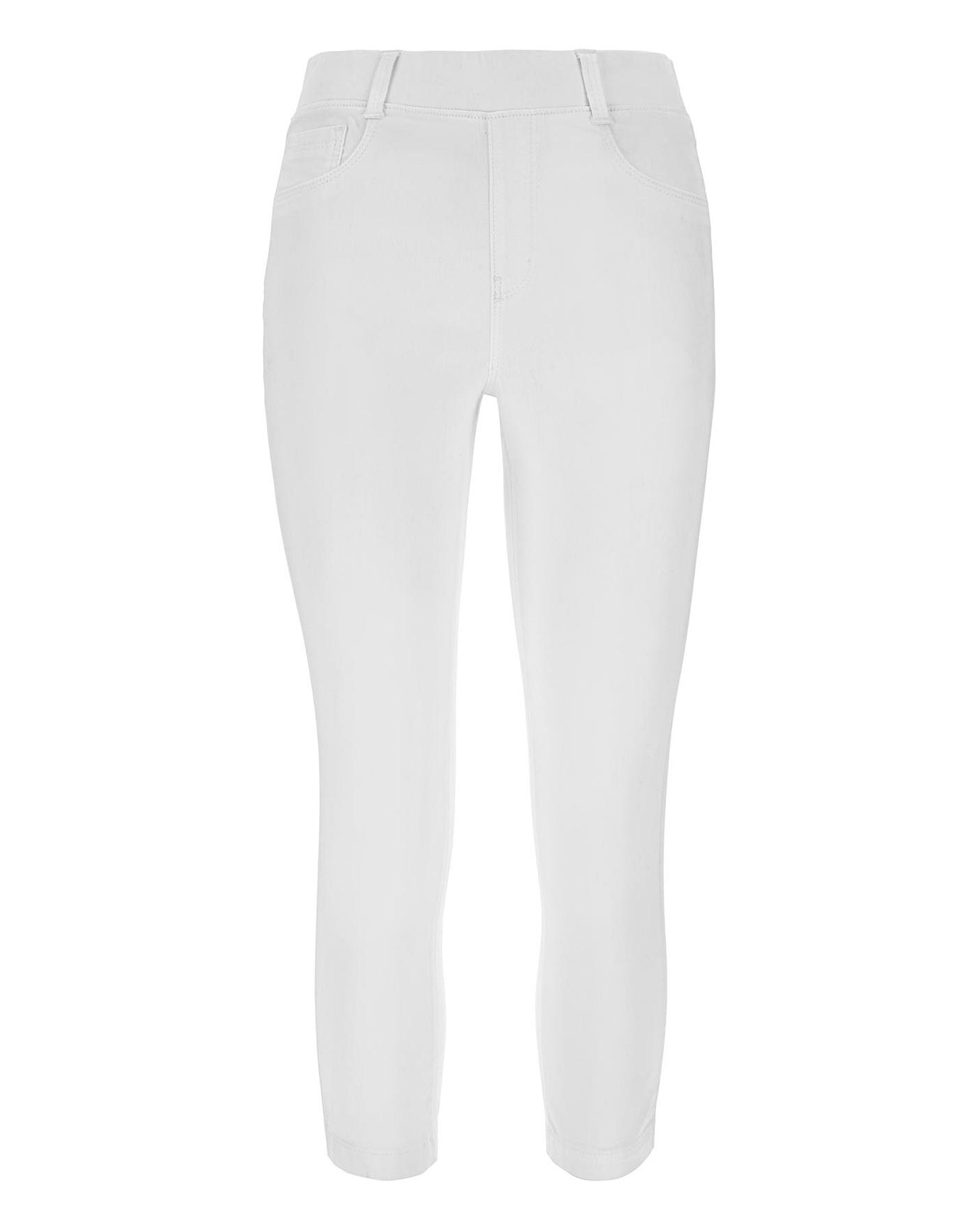 white cropped jeggings