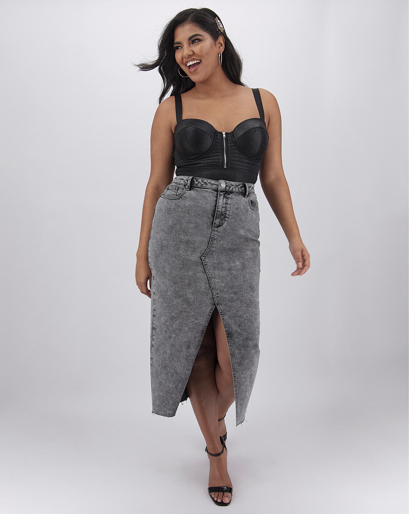 grey skirt maxi
