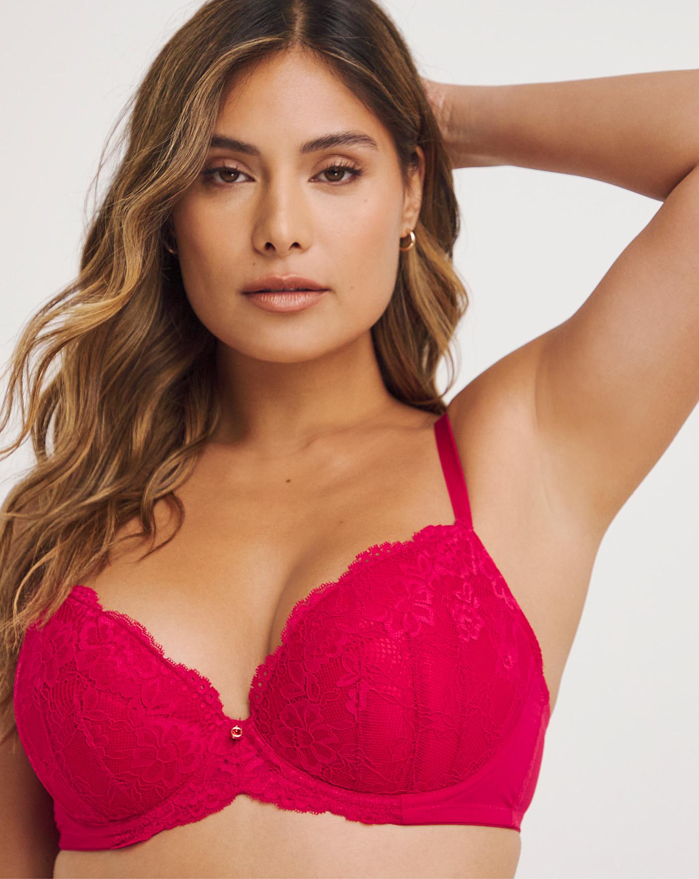 Ann Summers Sexy Lace padded plunge bra in red