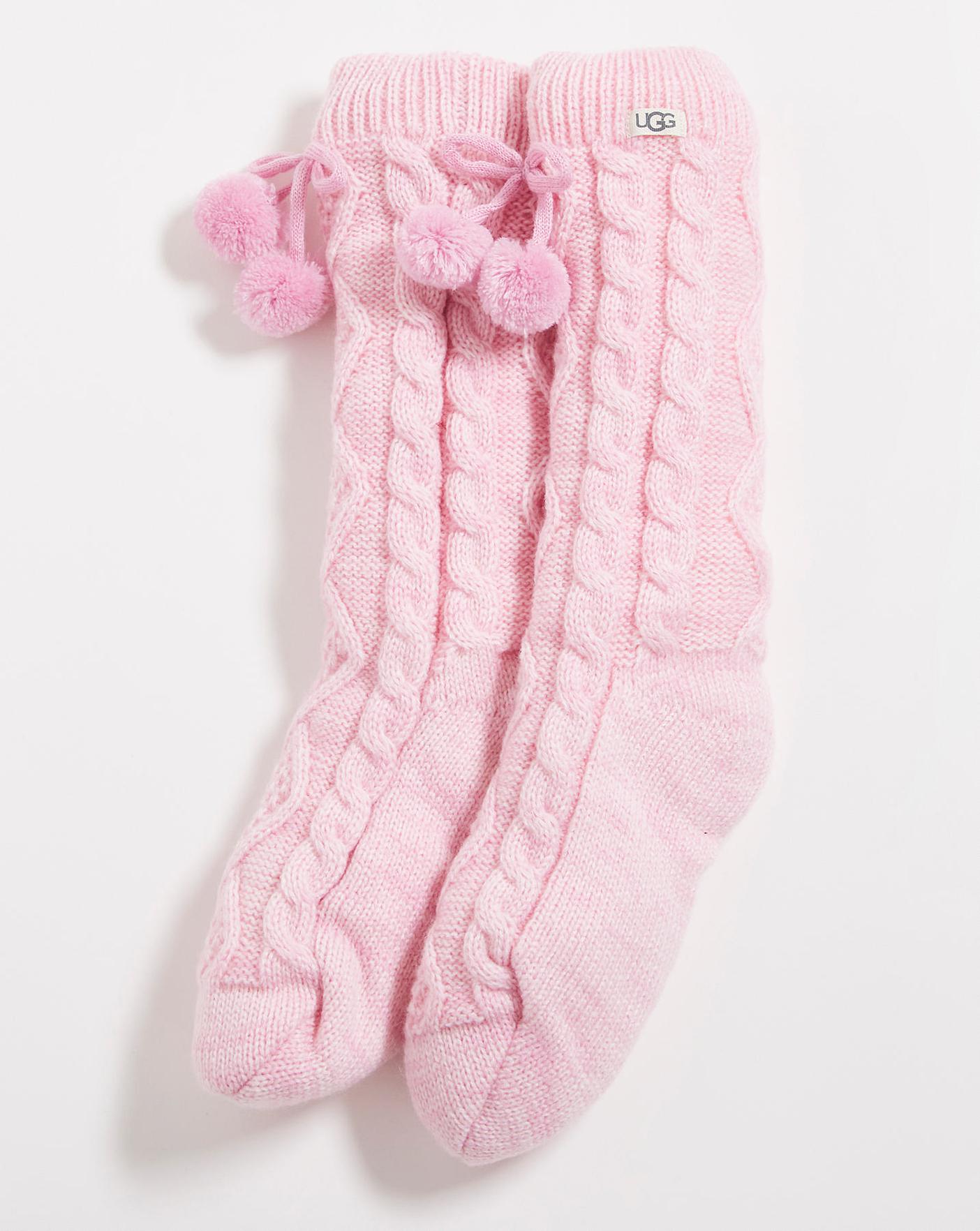 Pink | Fleece Pom Ugg Crew Marisota Sock Pom