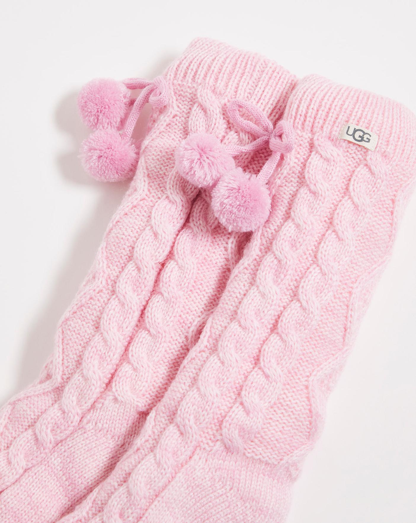 Ugg Pom Pom Fleece Sock Crew Pink Marisota 