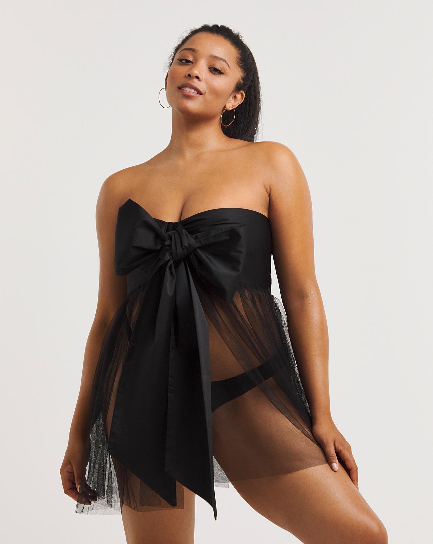 Ann Summers All Wrapped Up Dress Black | Simply Be