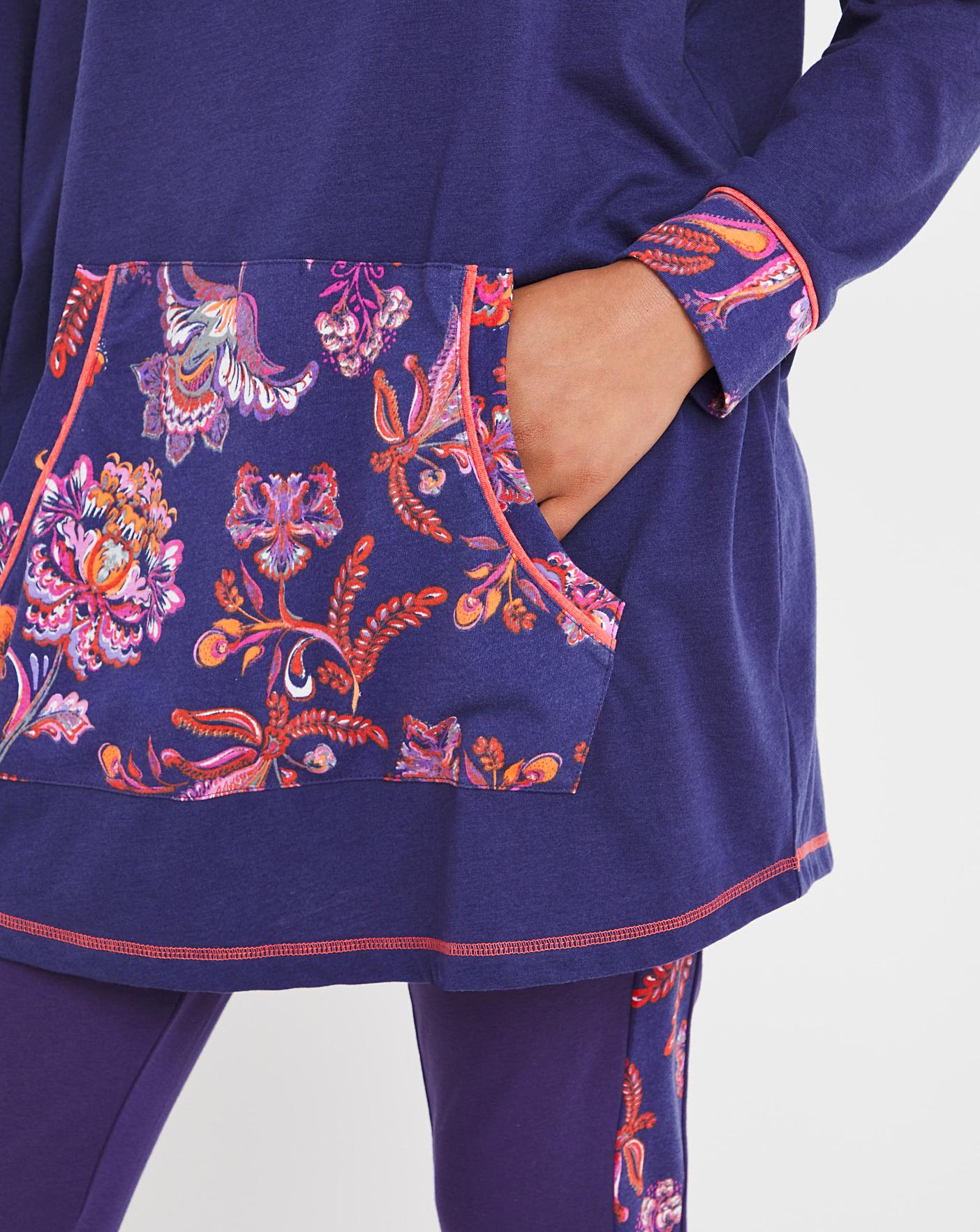 Joe Browns Womens Funky Floral Embroidery Longline Hoodie