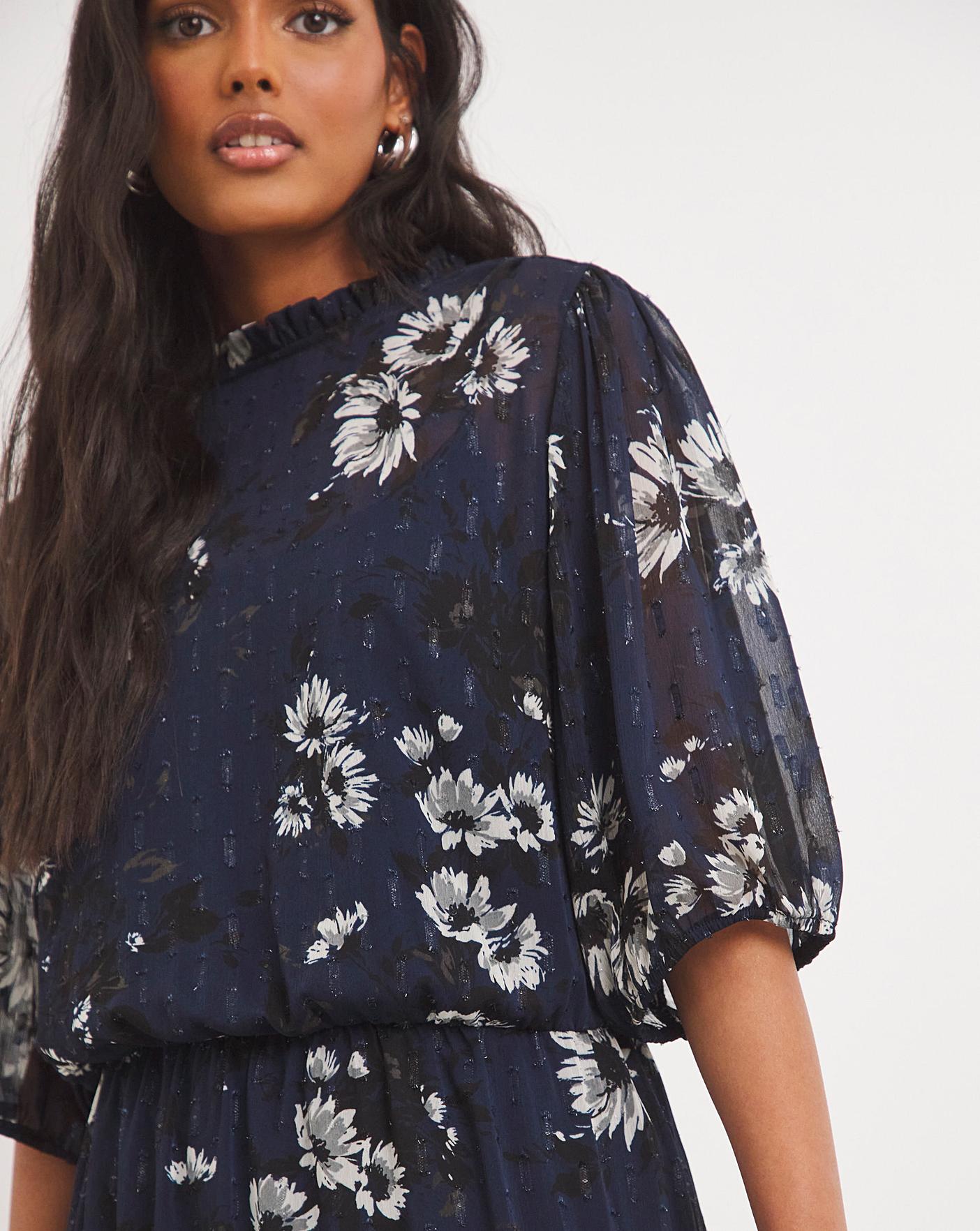 Joanna Hope Floral High Neck Maxi Dress