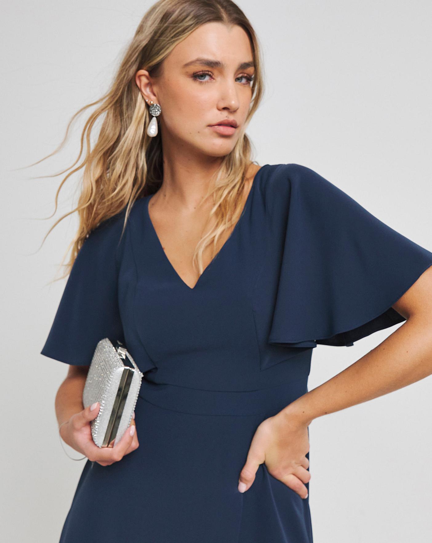 Angel Sleeve Joanna Hope Navy Dress Joanna Hope Navy Angel Sleeve