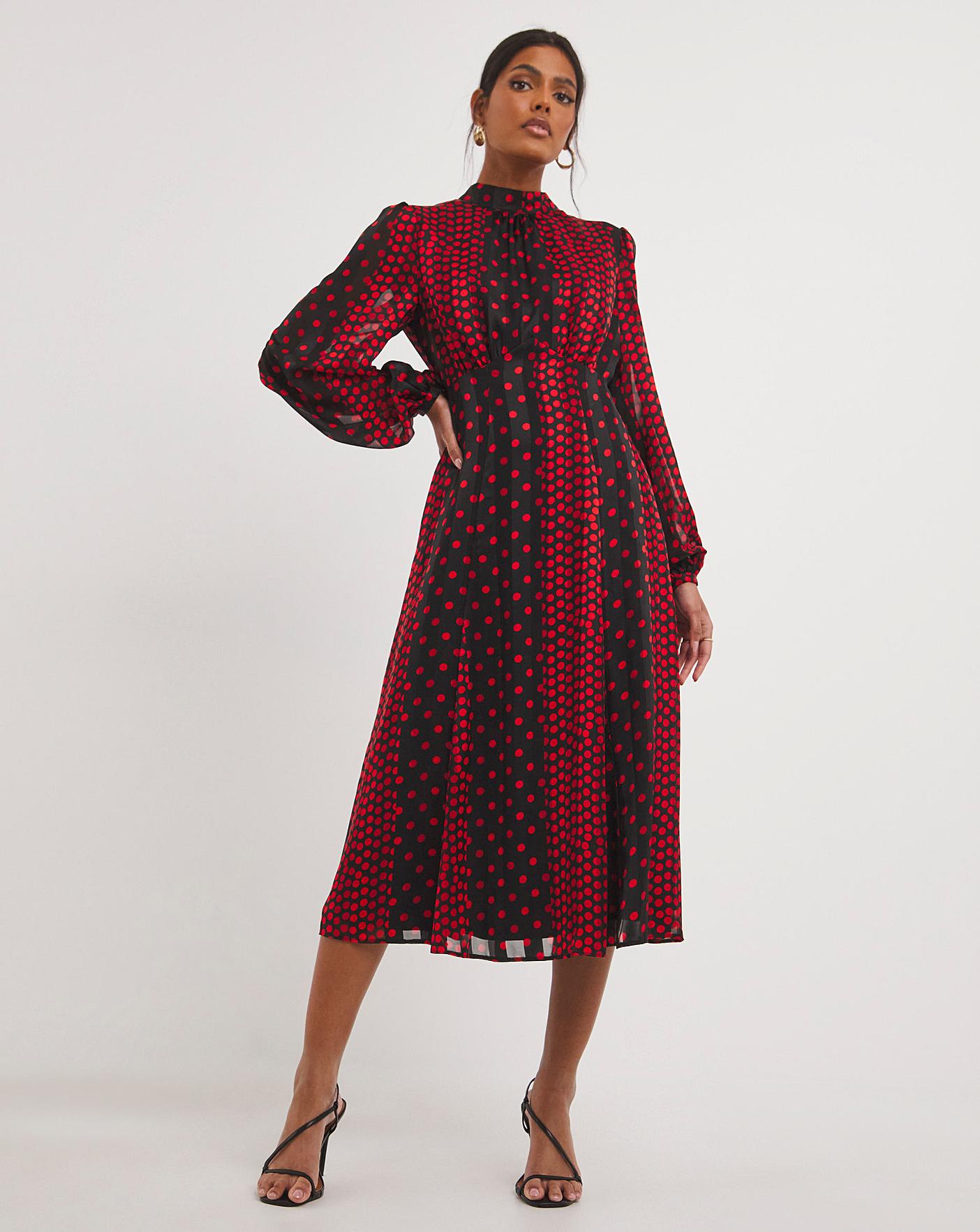 Red and black sales spotty dress