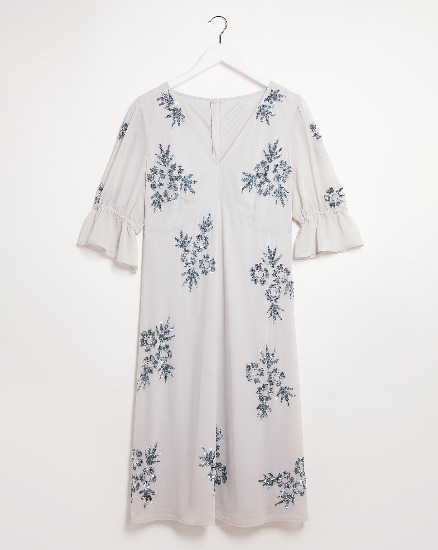 Joanna Hope Floral Sequin Midi Dress | J D Williams