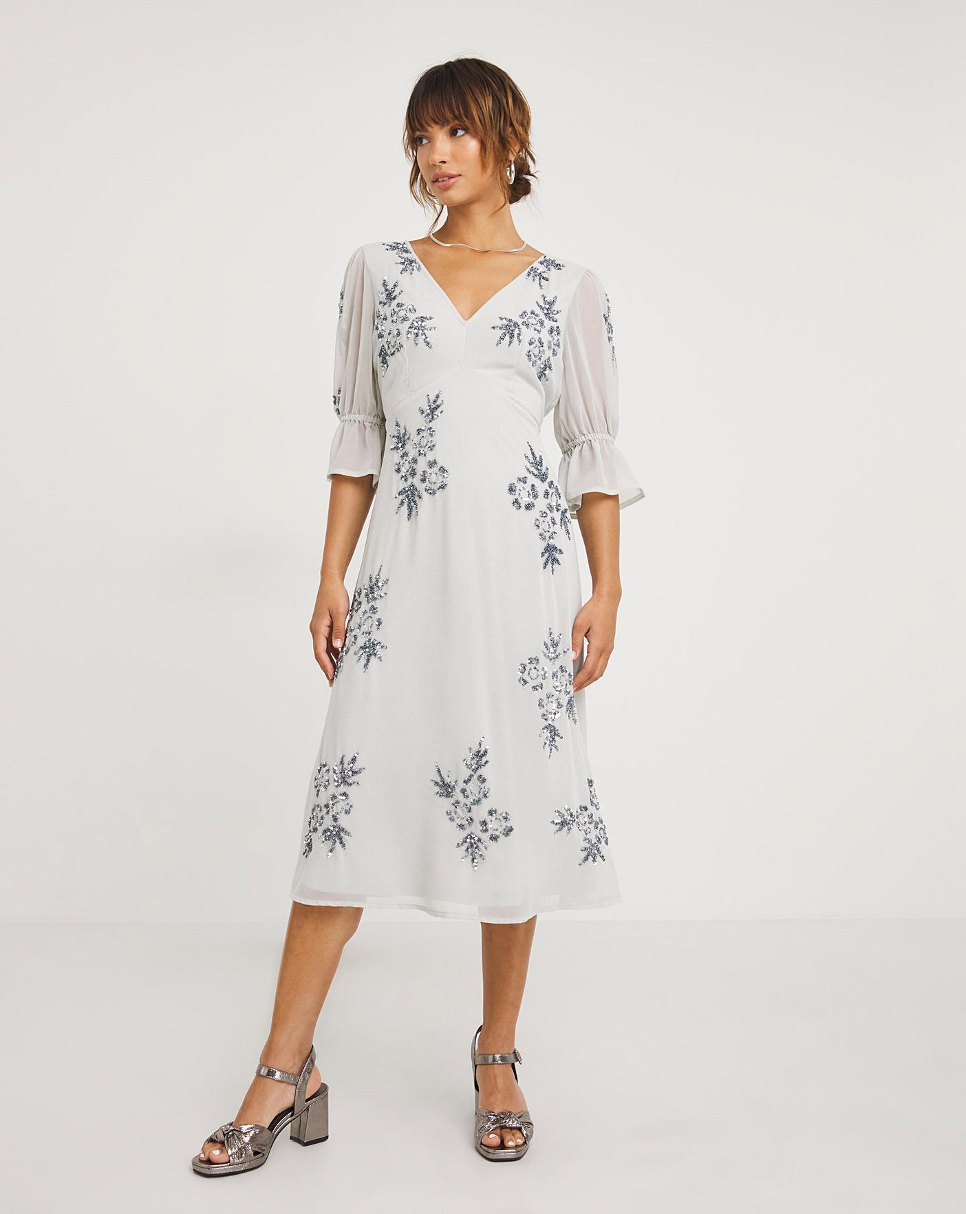 Joanna Hope Floral Sequin Midi Dress | J D Williams