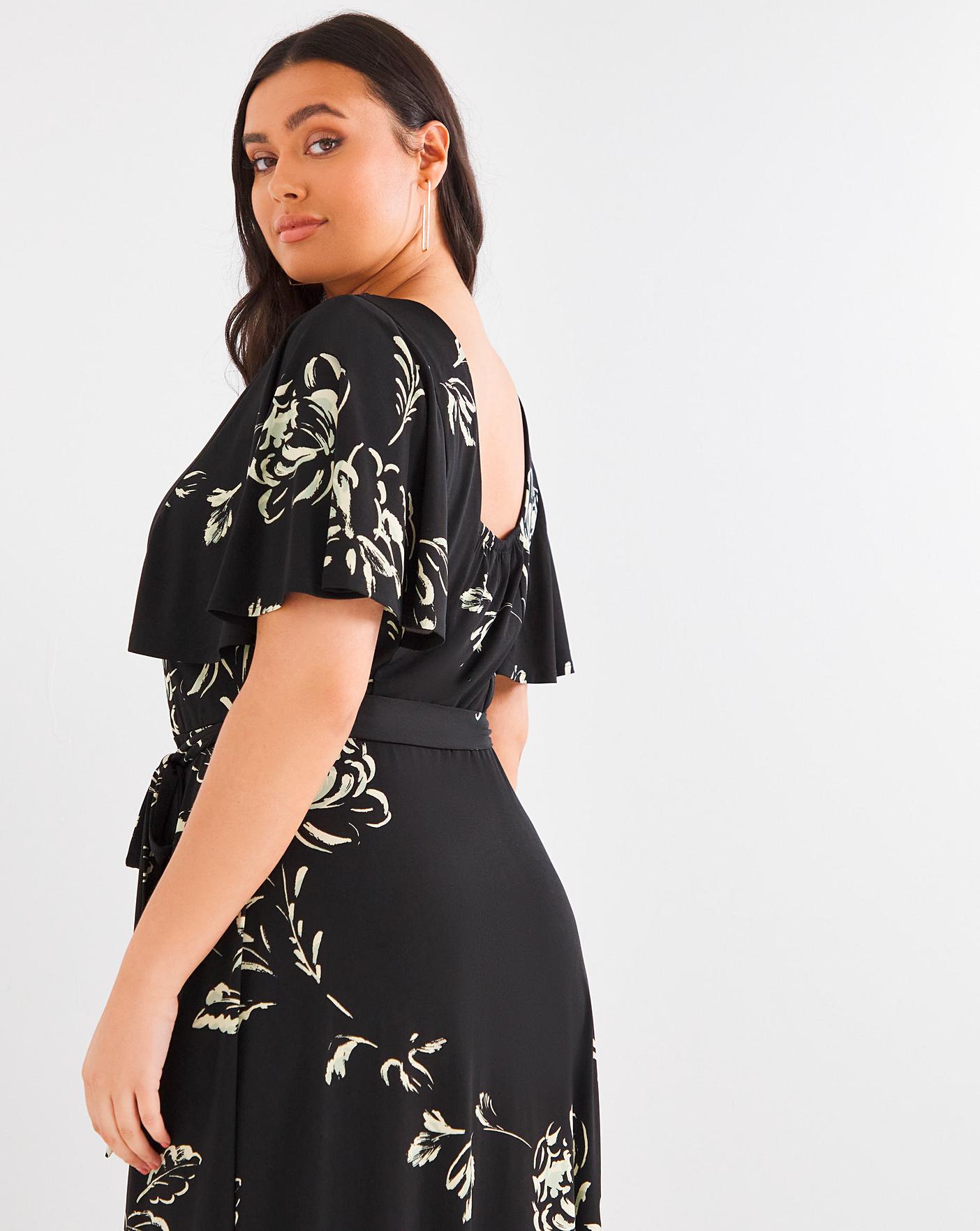 Joanna Hope Floral Angel Sleeve Dress