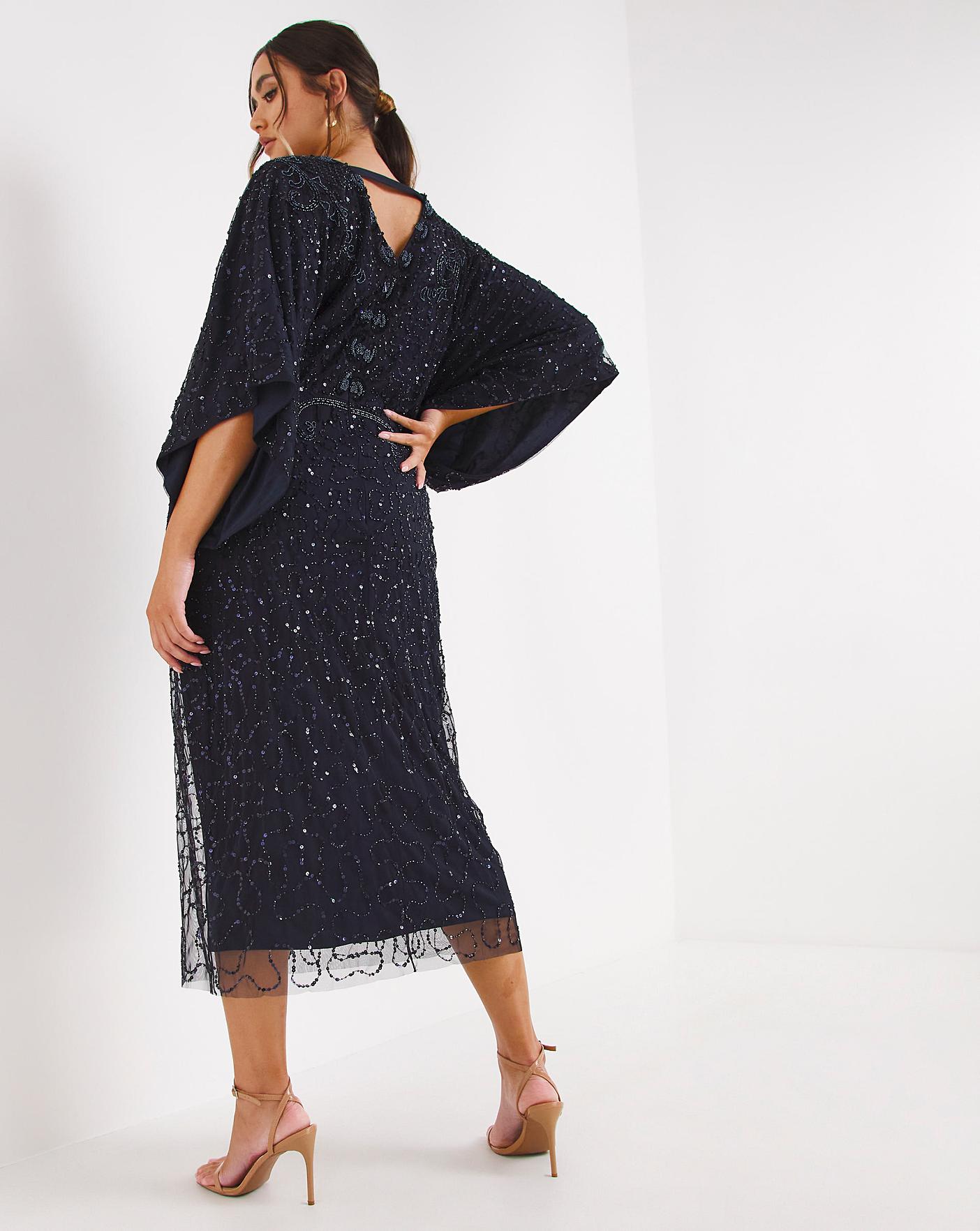 Joanna wrap lace batwing hot sale dress