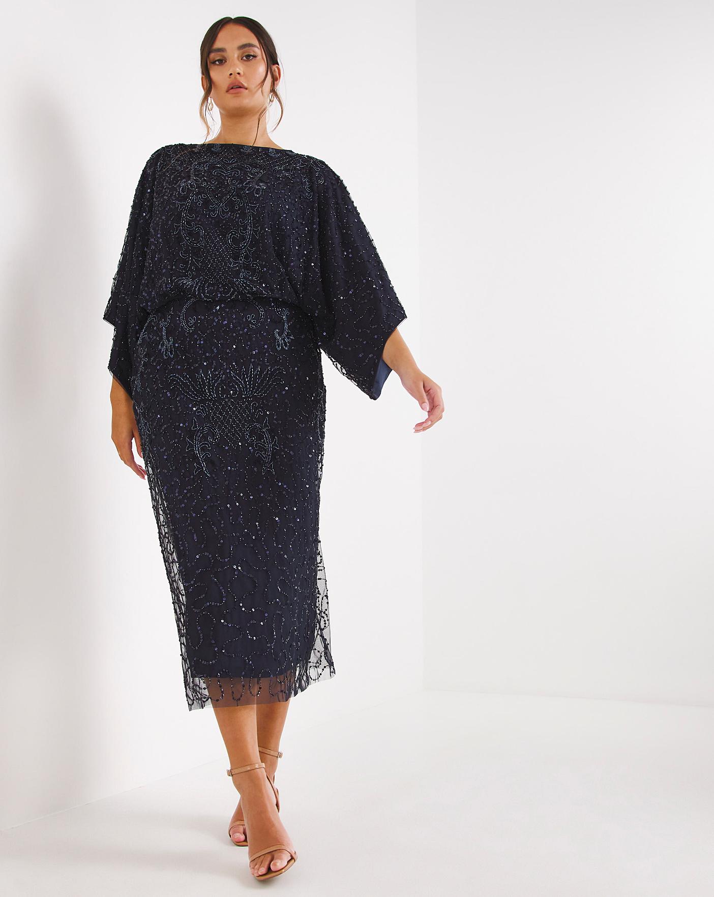 Joanna wrap store lace batwing dress