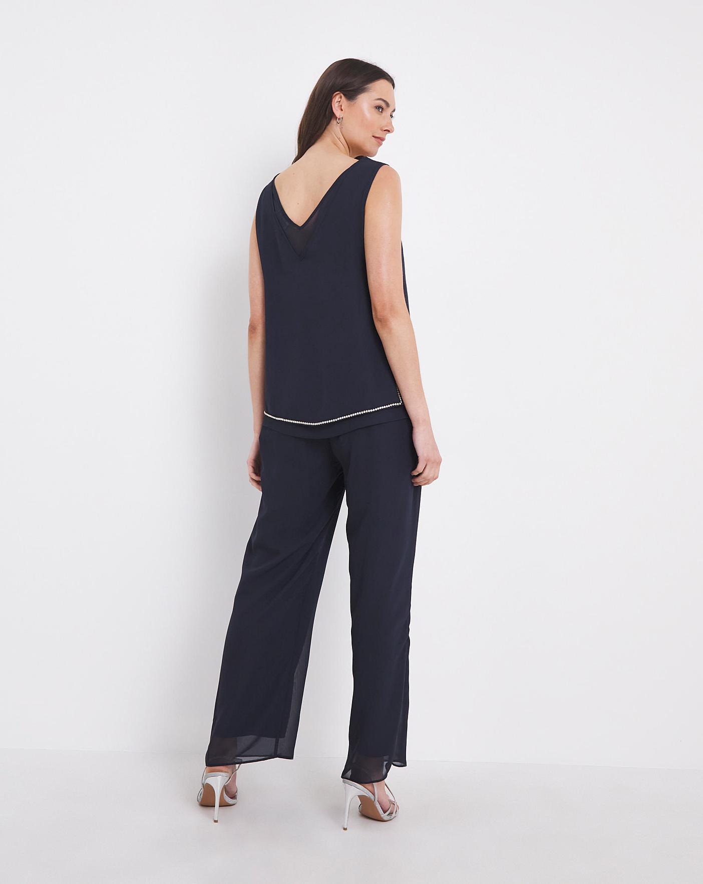 Joanna Hope Beaded Chiffon Trouser Set | Ambrose Wilson