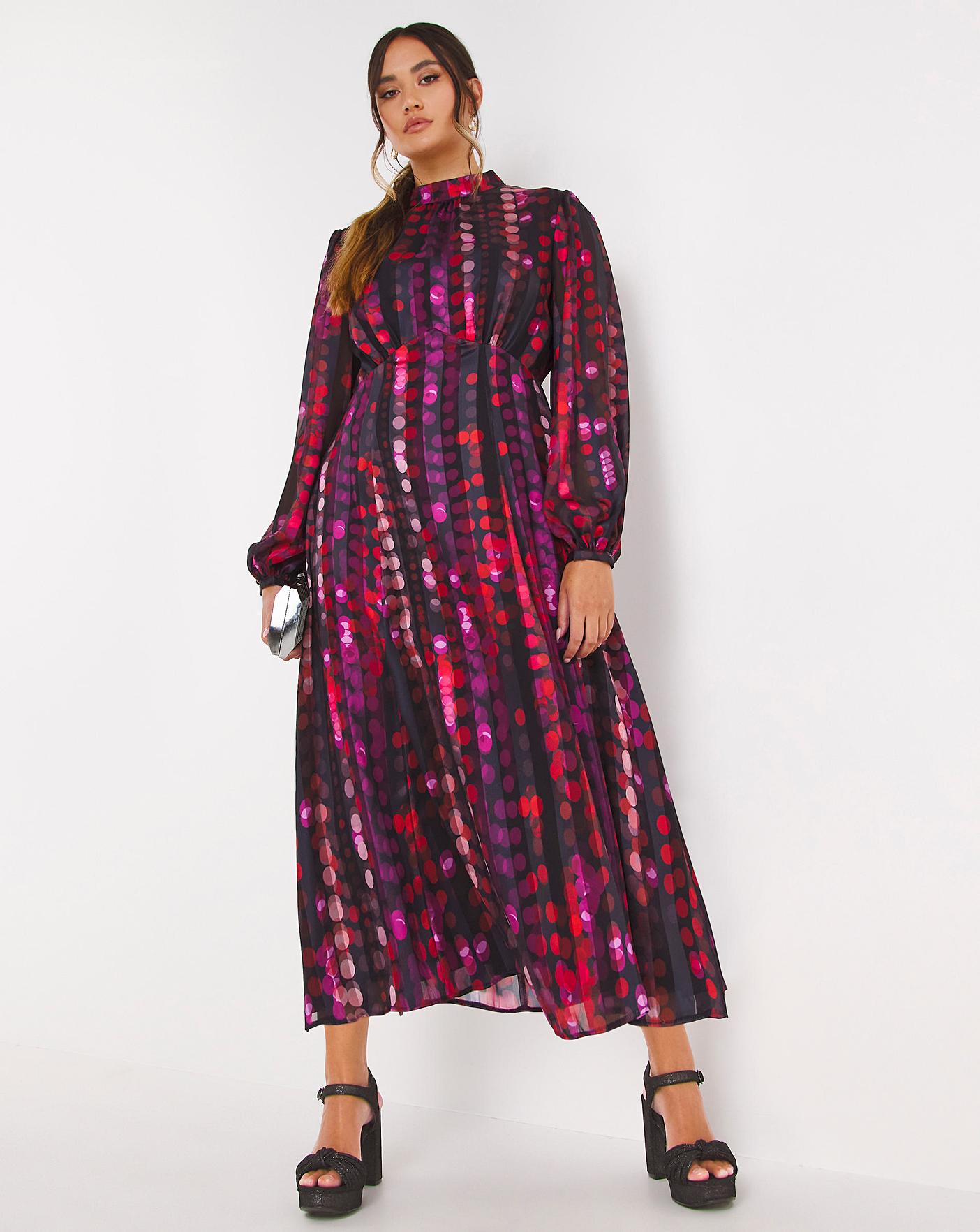 Joanna Hope - - Joanna Hope BLACK Animal Rose Print Maxi Dress