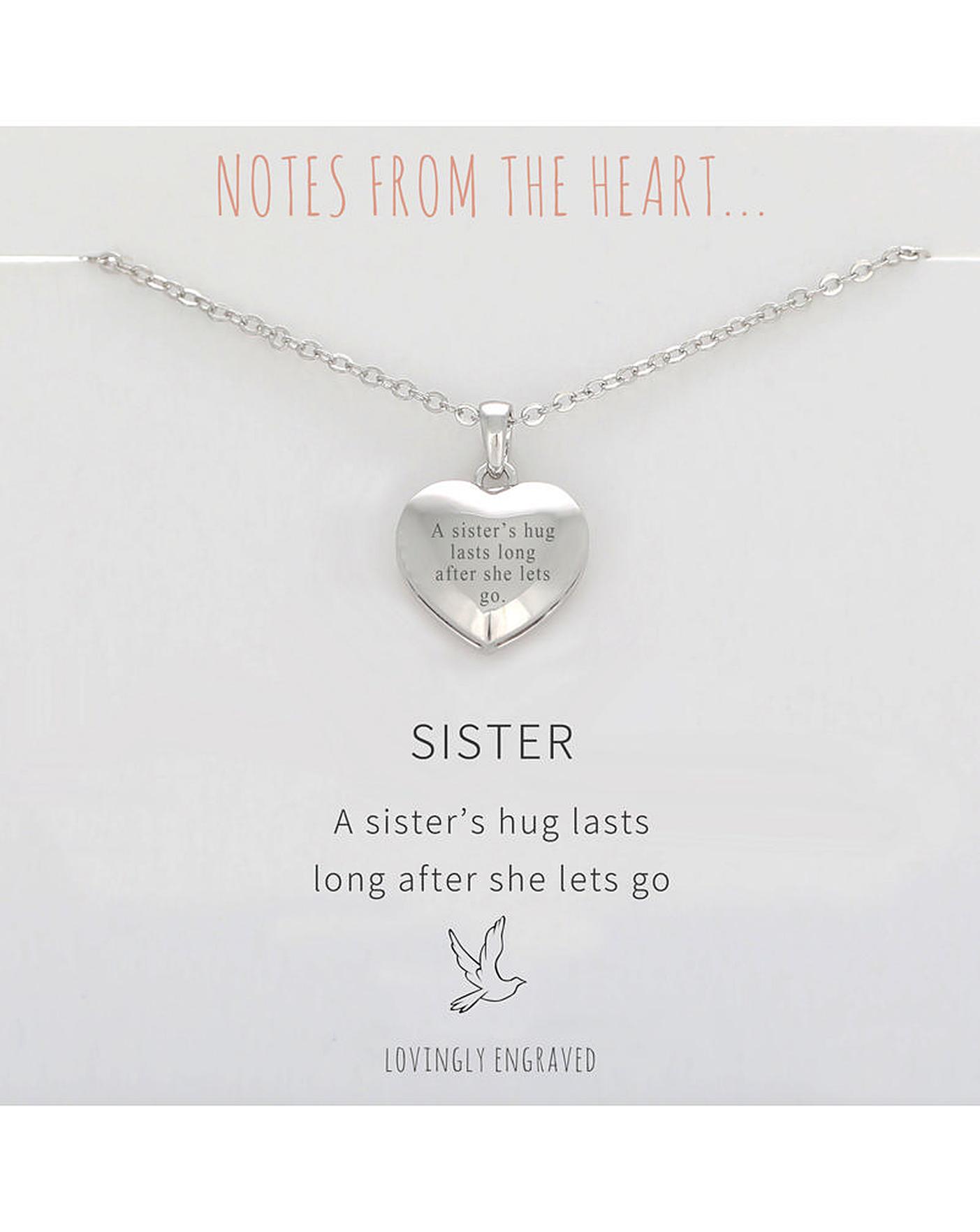 Sister heart necklace on sale