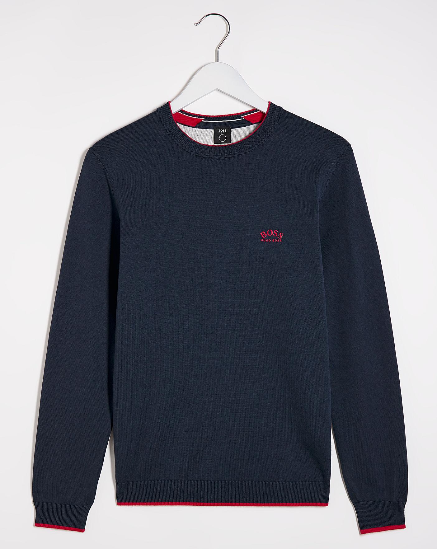 boss riston knitted crew sweatshirt