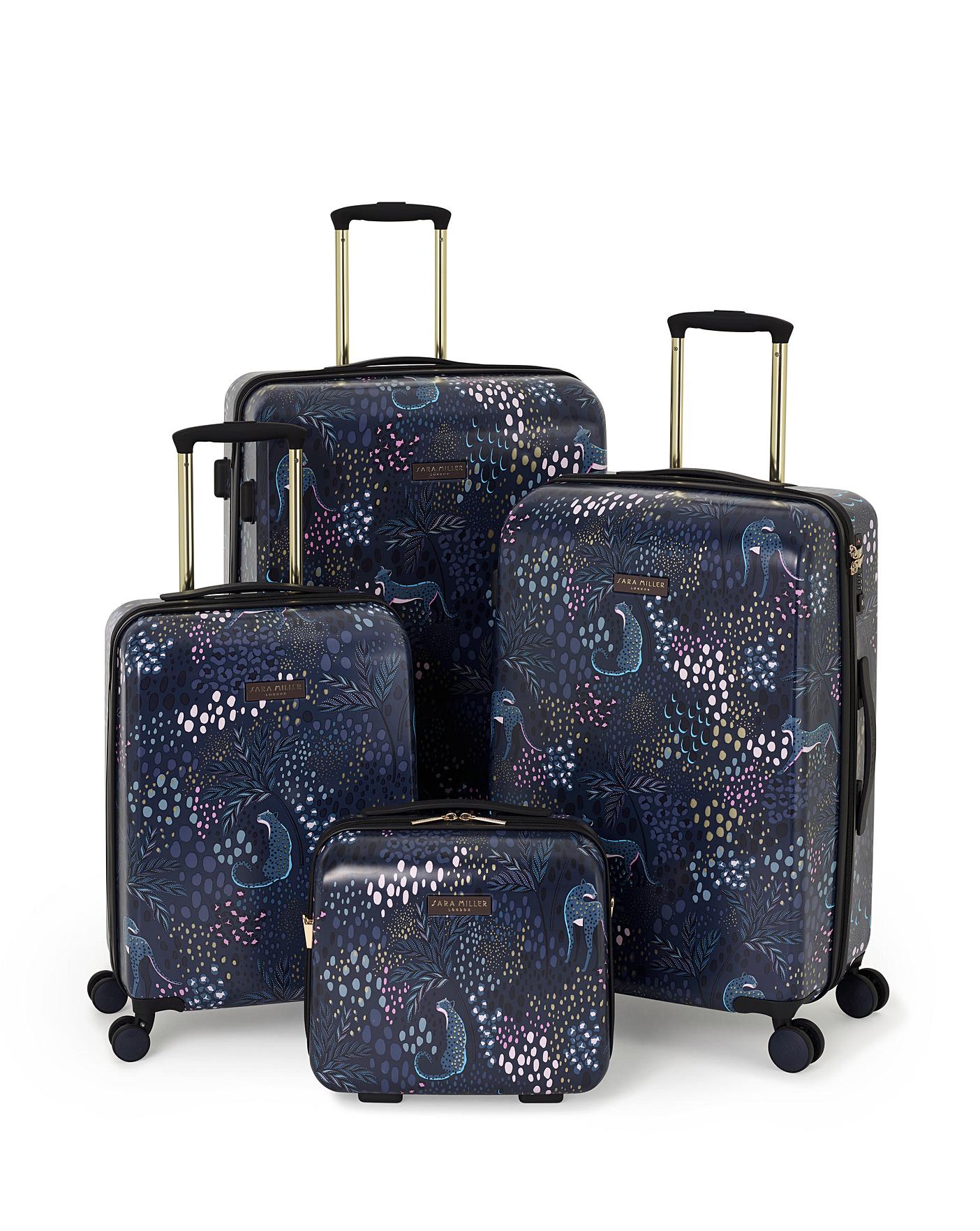 Sara Miller Midnight Leopard Suitcases Home Essentials