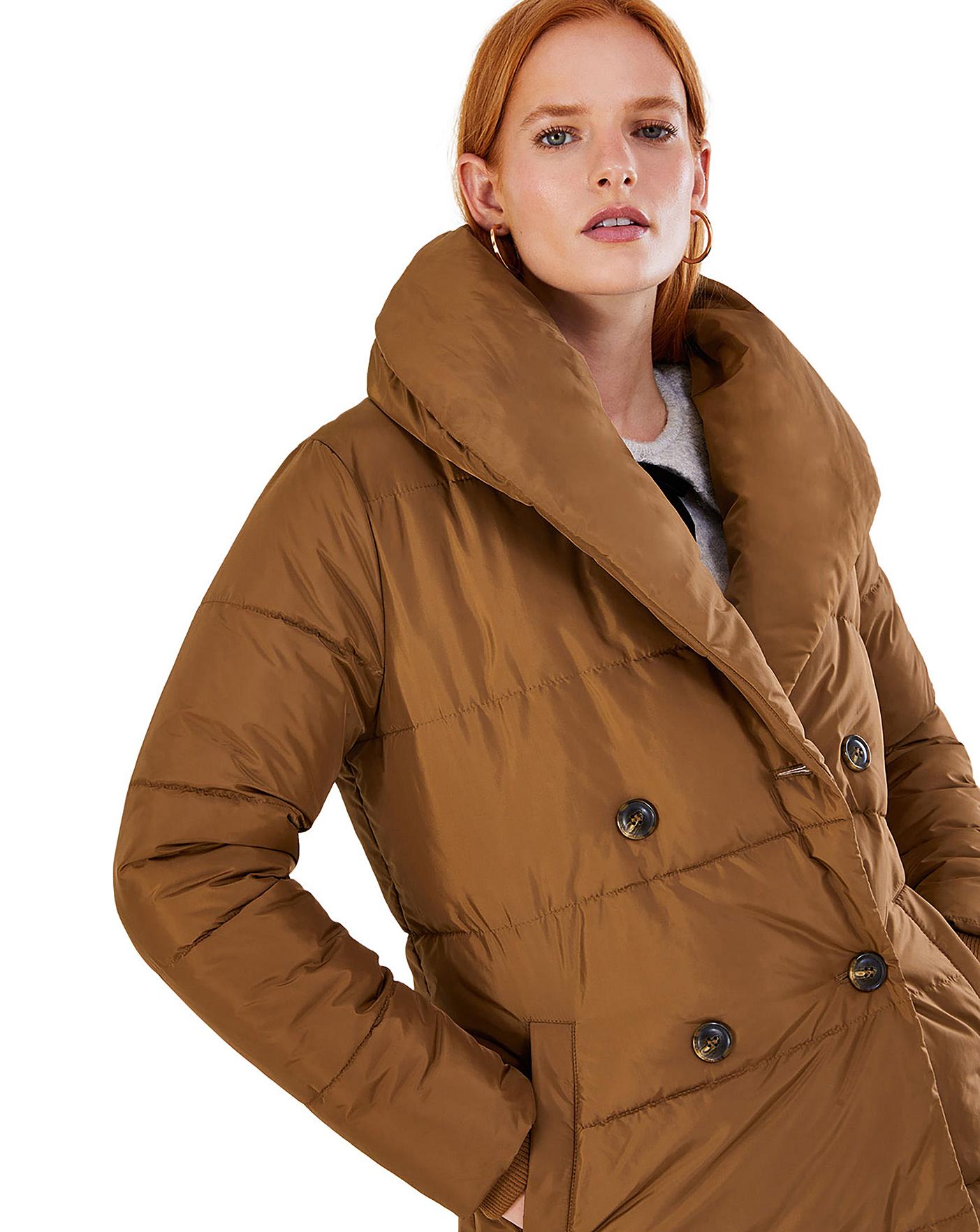 Monsoon Shannon Shawl Collar Padded Coat Oxendales