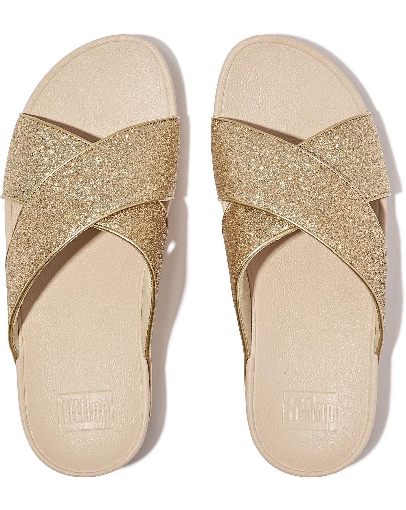 Fitflop Lulu Glitterdust Cross Slides | Premier Man