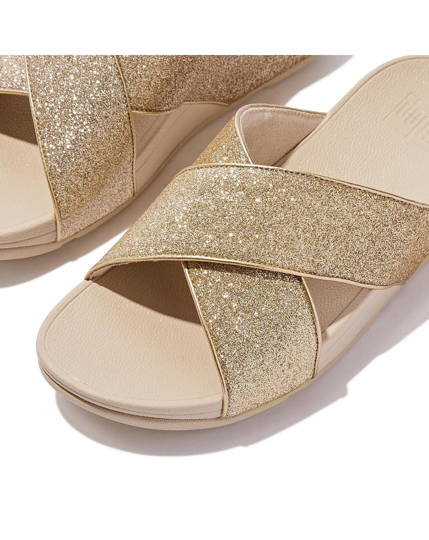 Fitflop Lulu Glitterdust Cross Slides | Premier Man